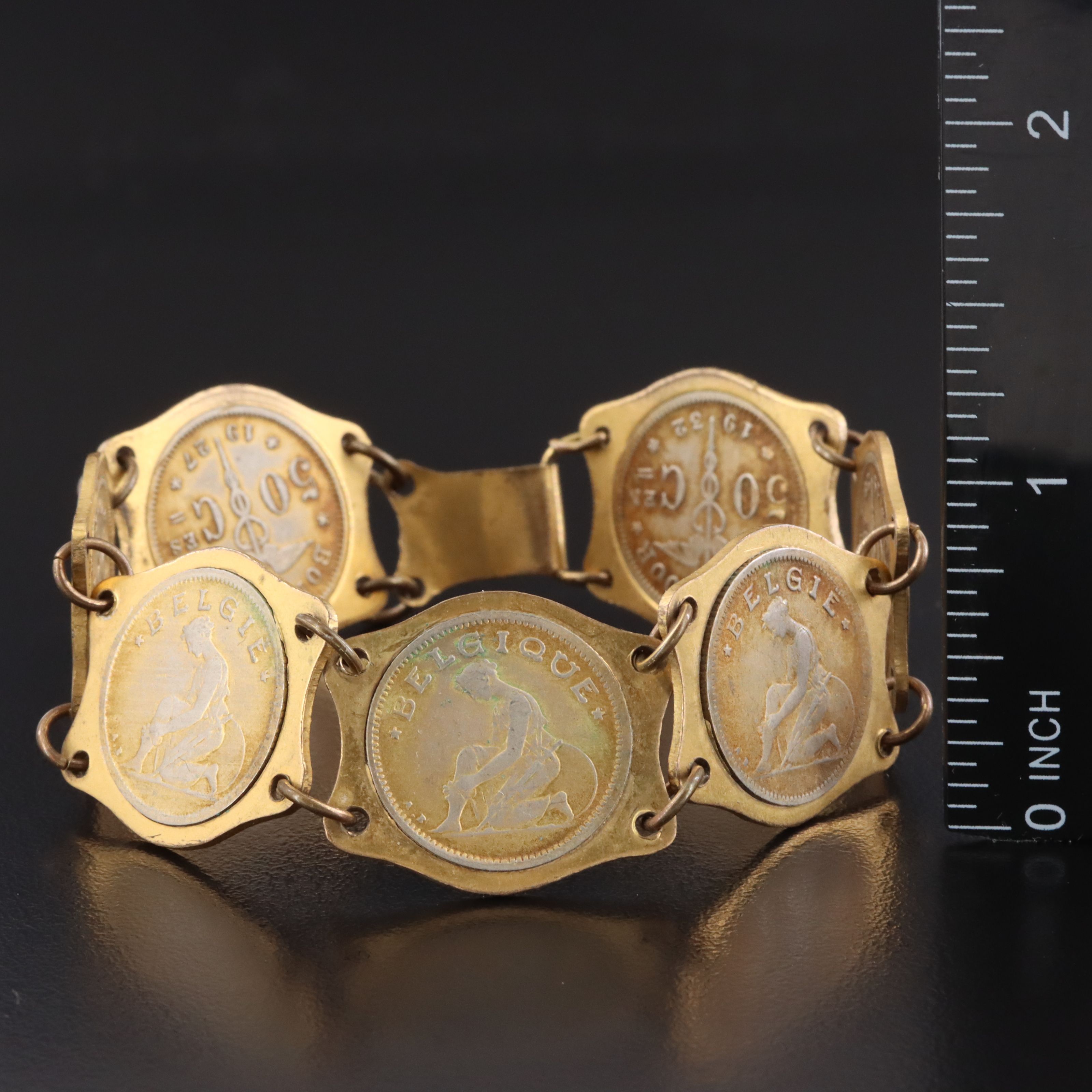 1930s Belgium Coin Bracelet