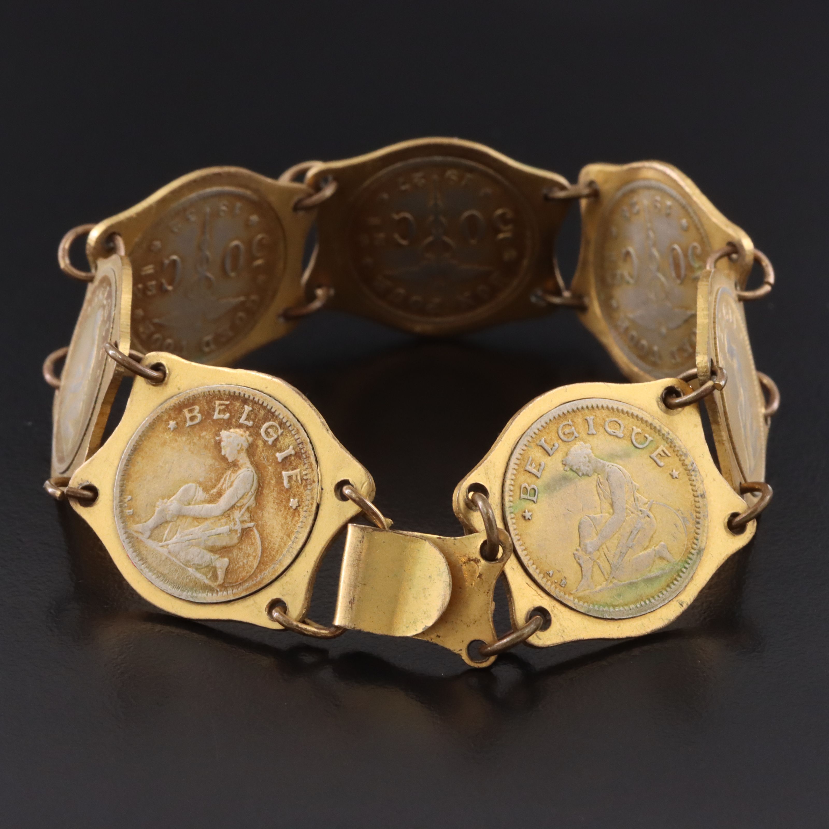 1930s Belgium Coin Bracelet