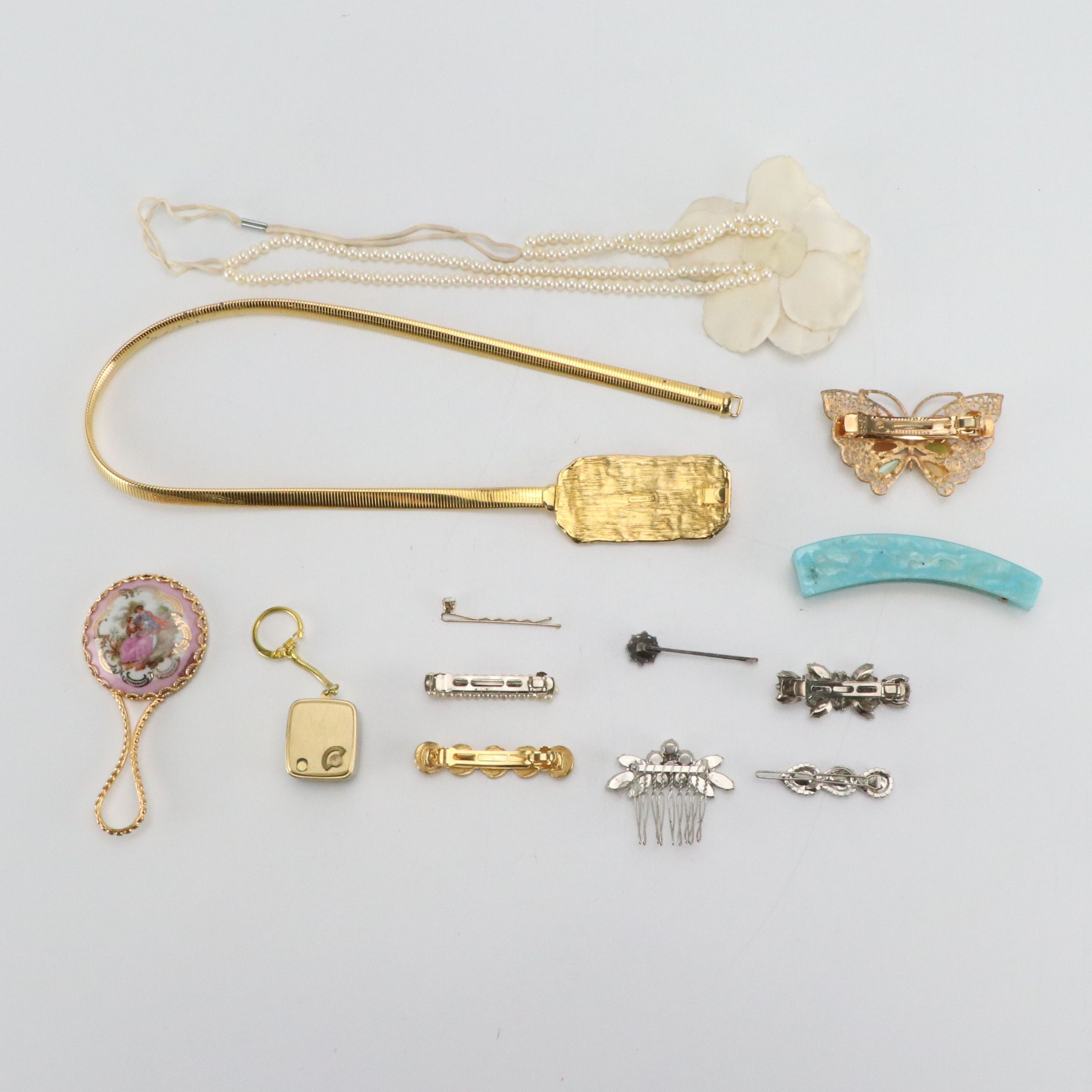 Les Bernard Gilt Metal Belt with Barrette Collection and More Items