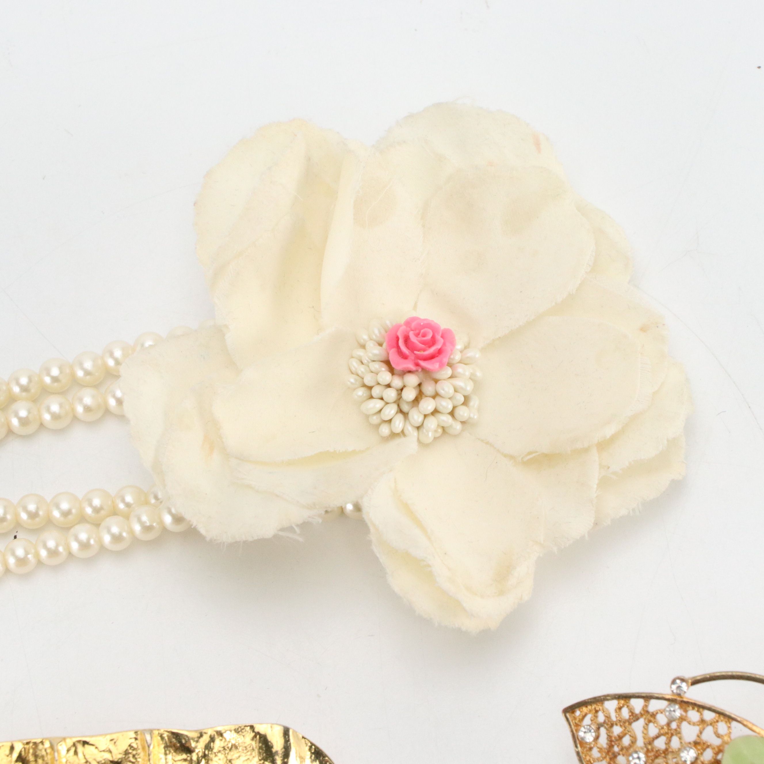 Les Bernard Gilt Metal Belt with Barrette Collection and More Items