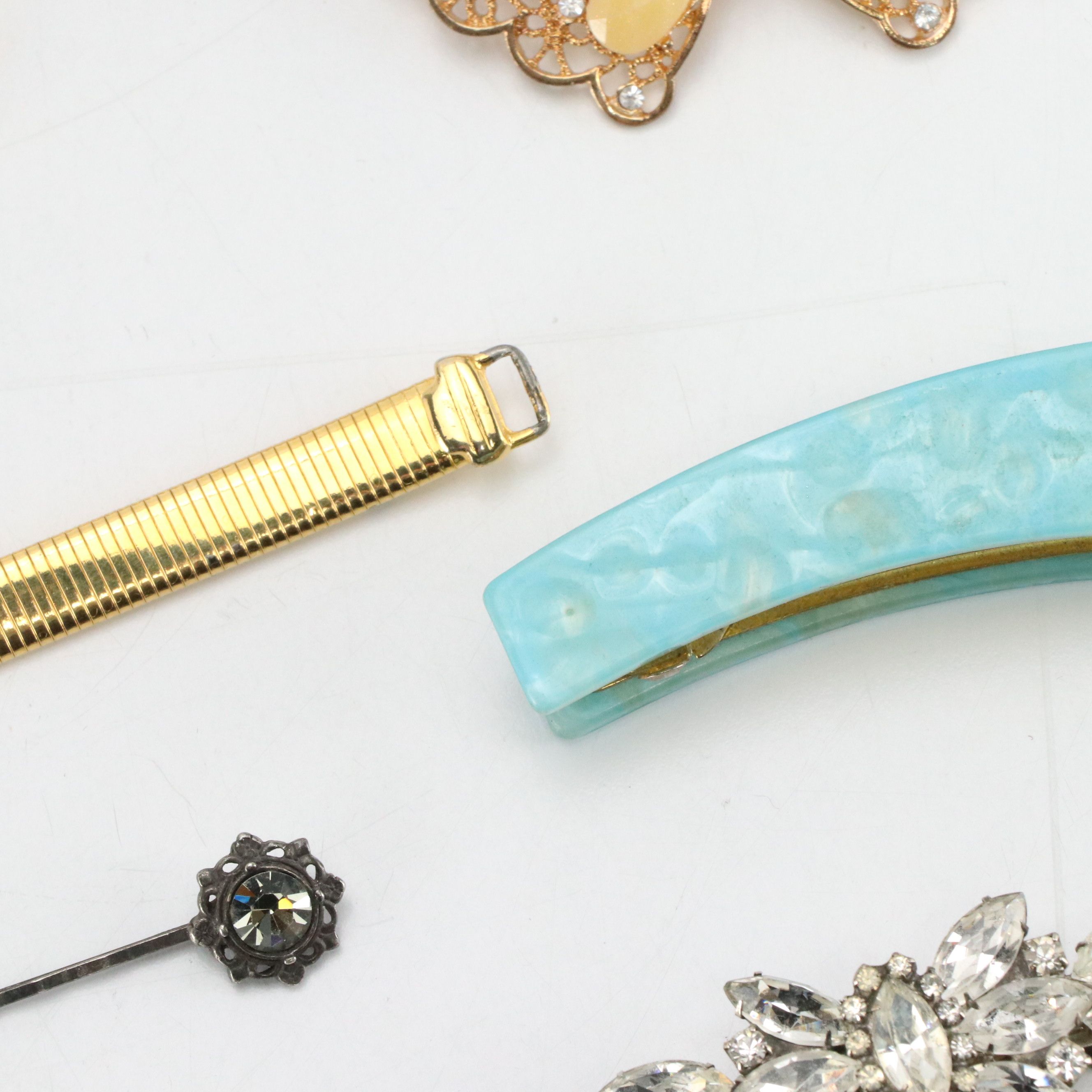 Les Bernard Gilt Metal Belt with Barrette Collection and More Items