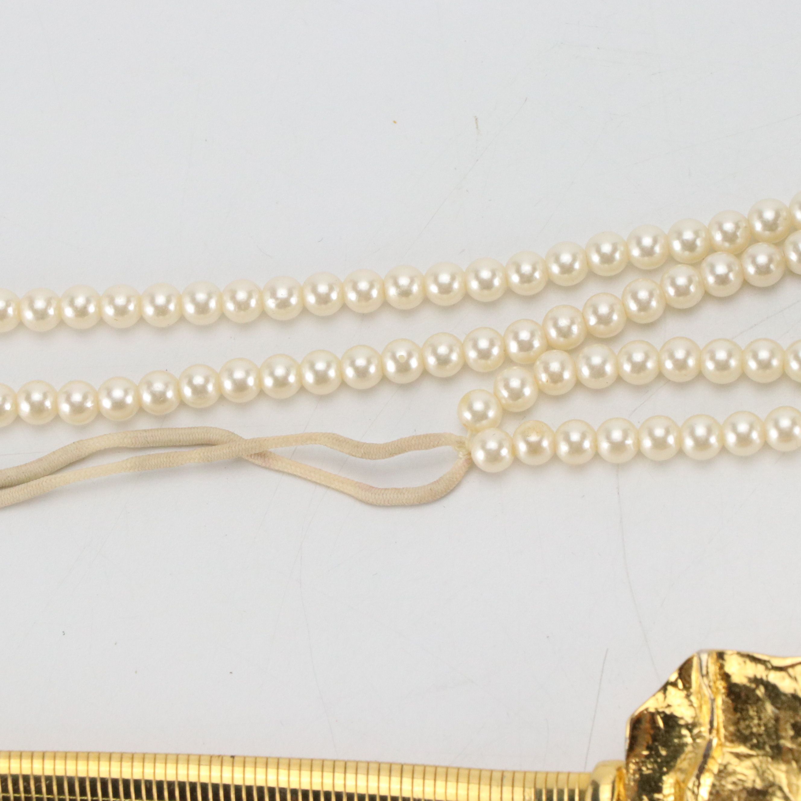 Les Bernard Gilt Metal Belt with Barrette Collection and More Items