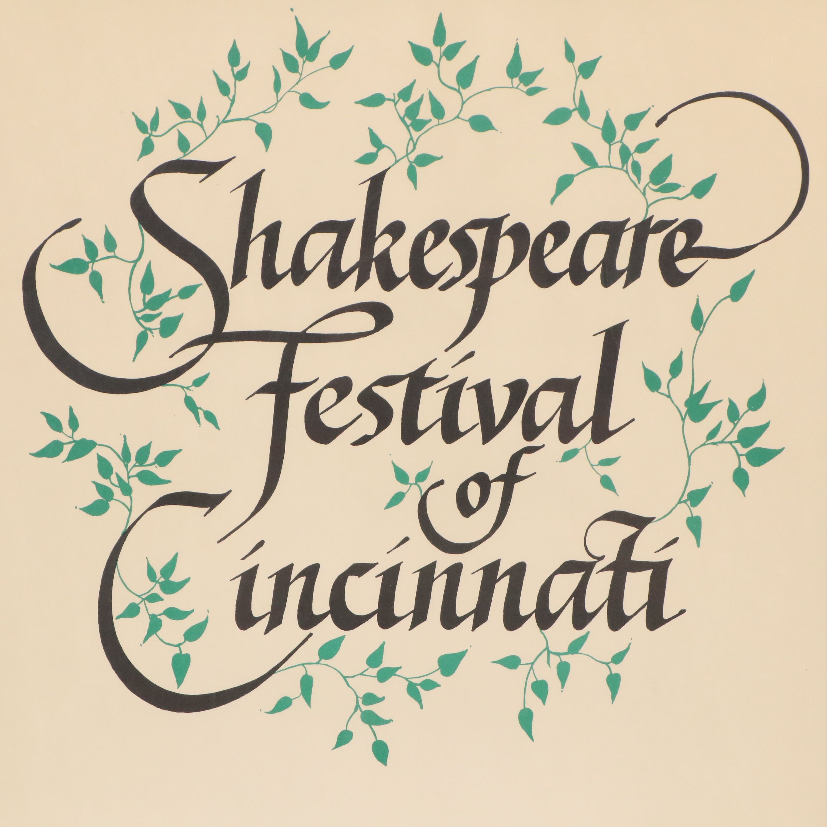 After Barbara Boeing Lithograph Poster "Shakespeare Festival Cincinnati," 1978