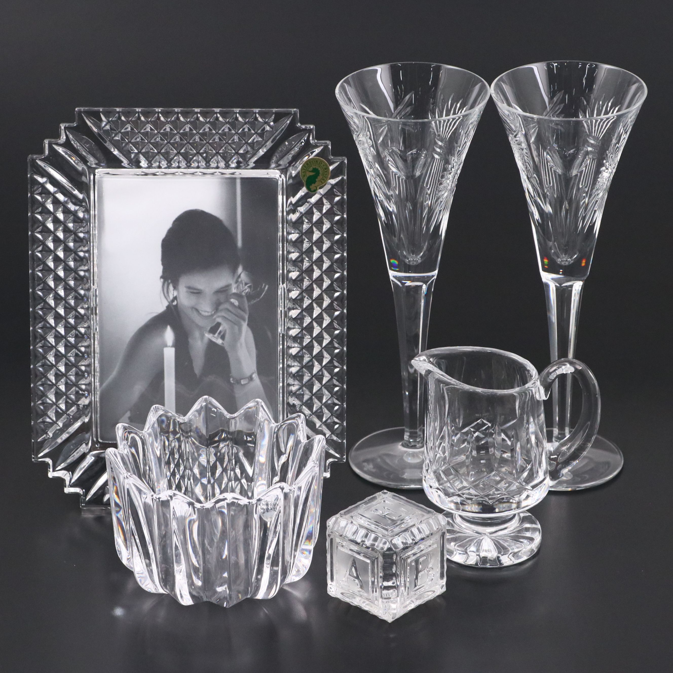Waterford "Millennium Series: Happiness" Toasting Flutes and Other Crystal Décor