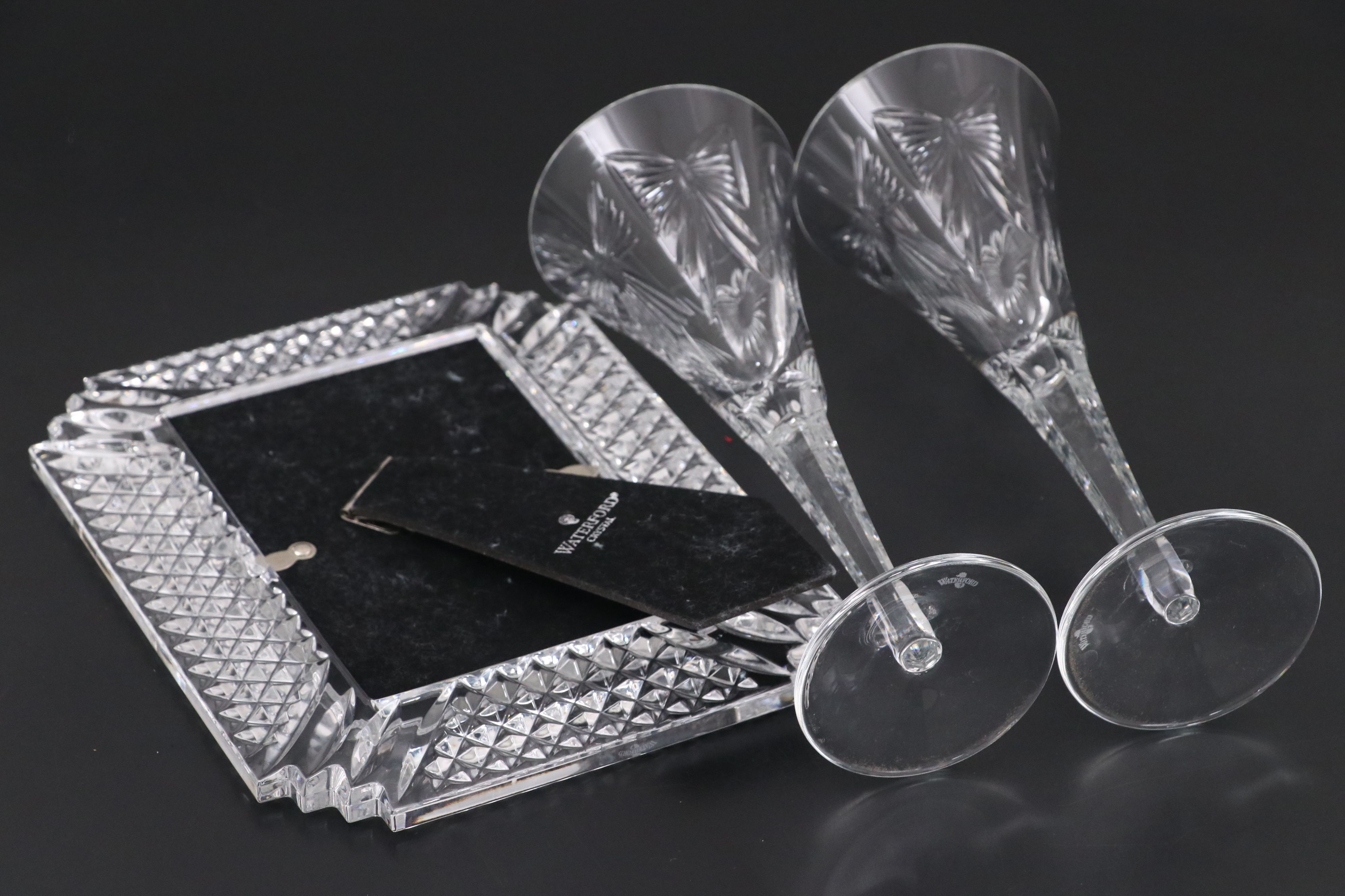 Waterford "Millennium Series: Happiness" Toasting Flutes and Other Crystal Décor