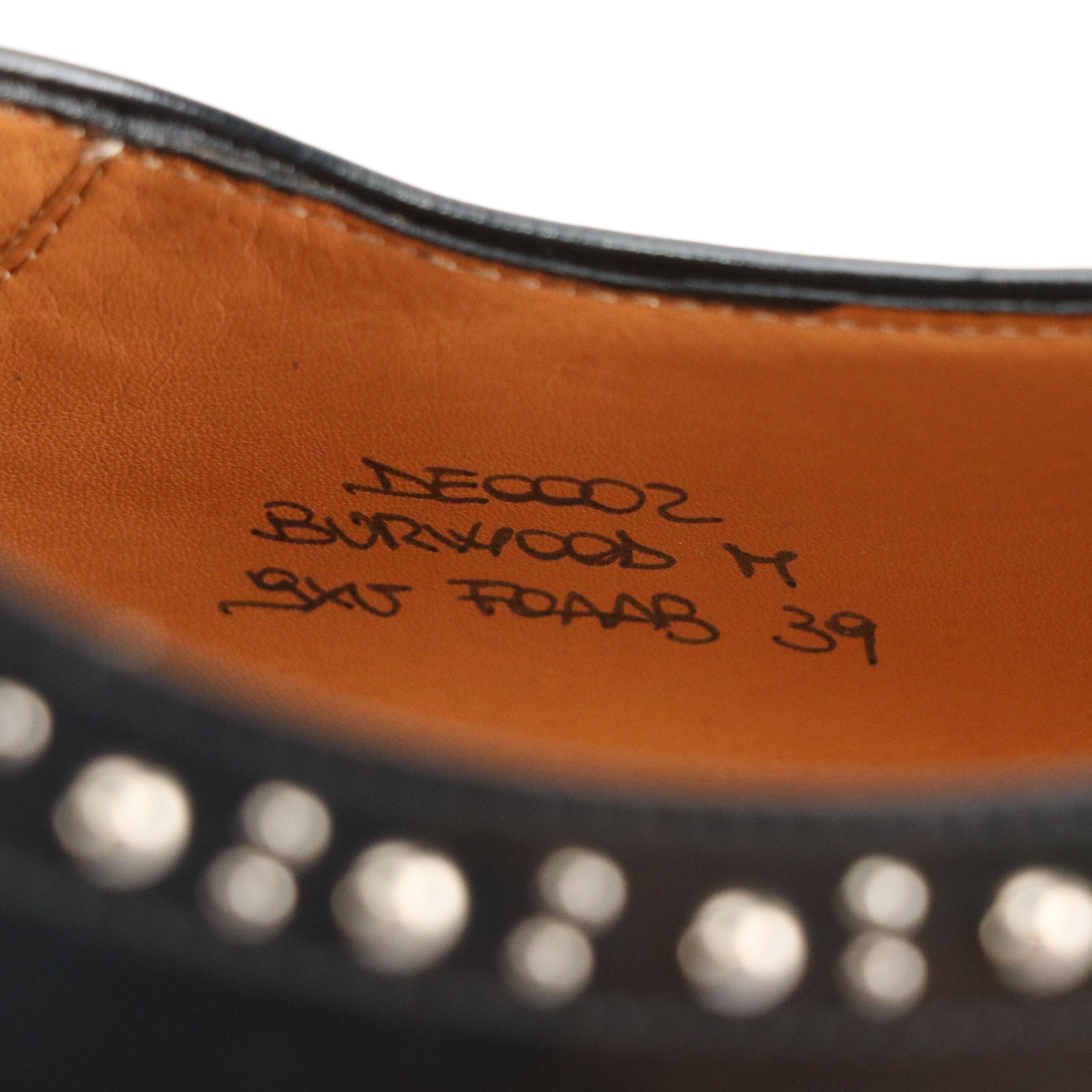 Church's Burwood Studded Brogue Lace Up Shoes in Black Patent Leather