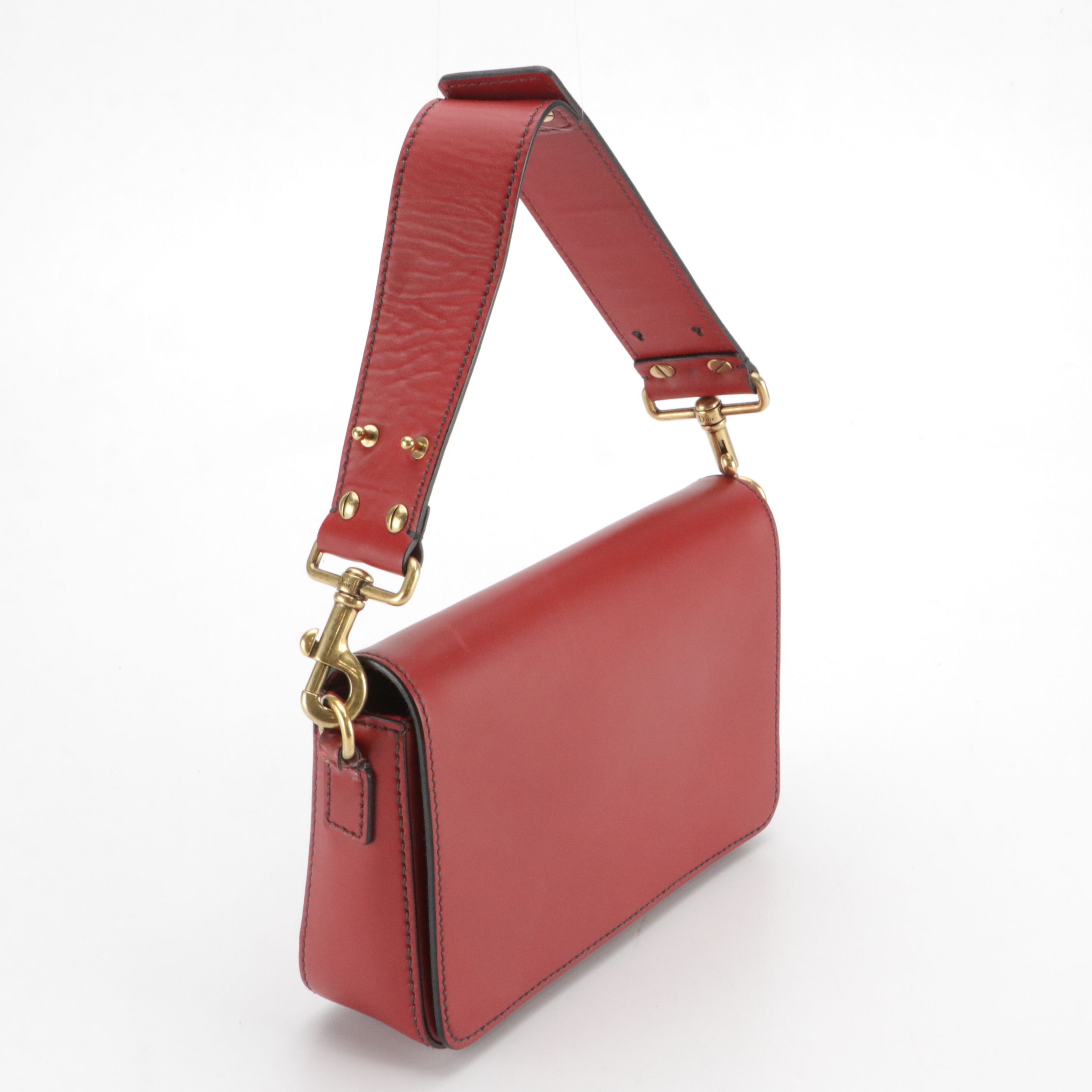 Christian Dior Full Flap J'ADIOR Strap Shoulder Bag in Red Calfskin Leather