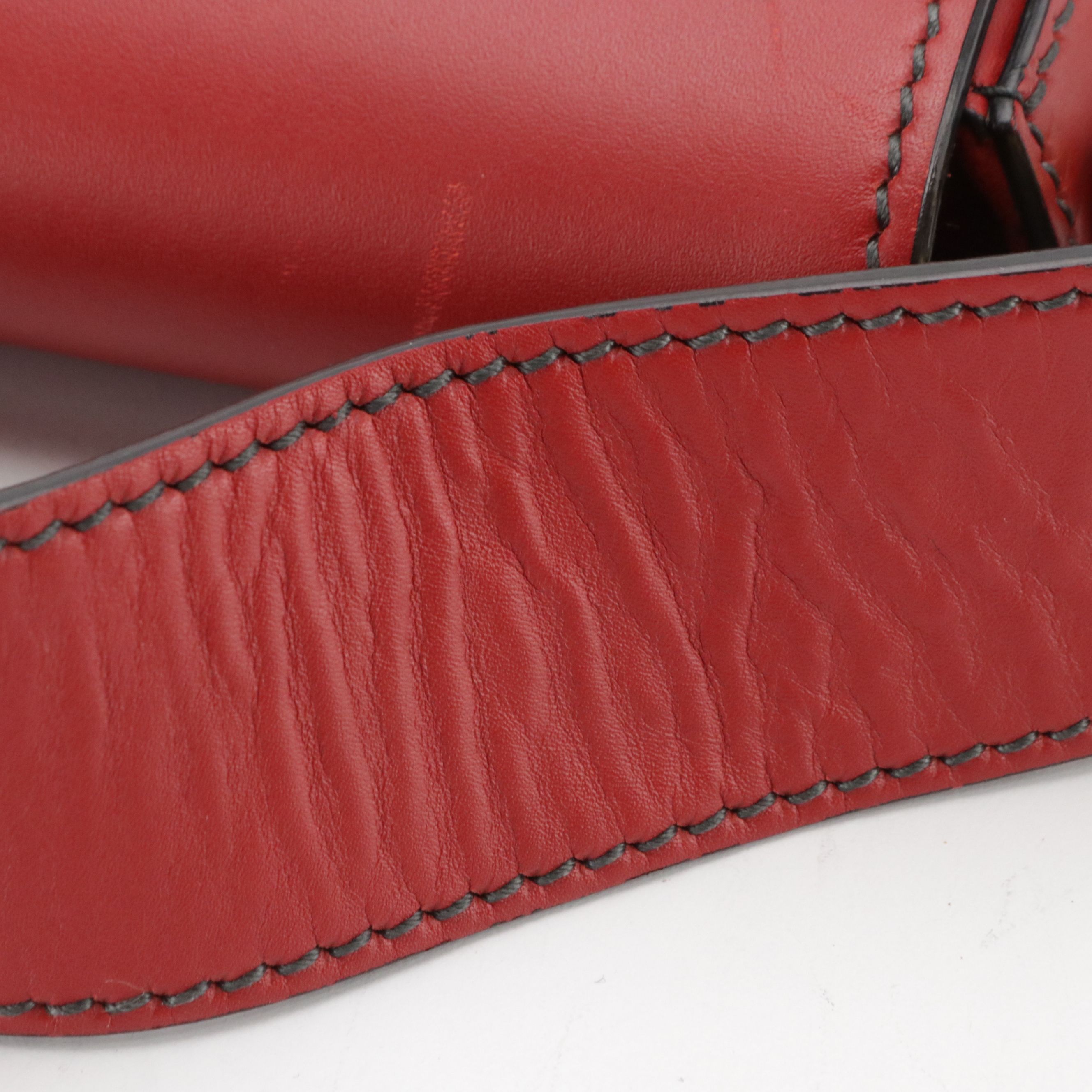 Christian Dior Full Flap J'ADIOR Strap Shoulder Bag in Red Calfskin Leather