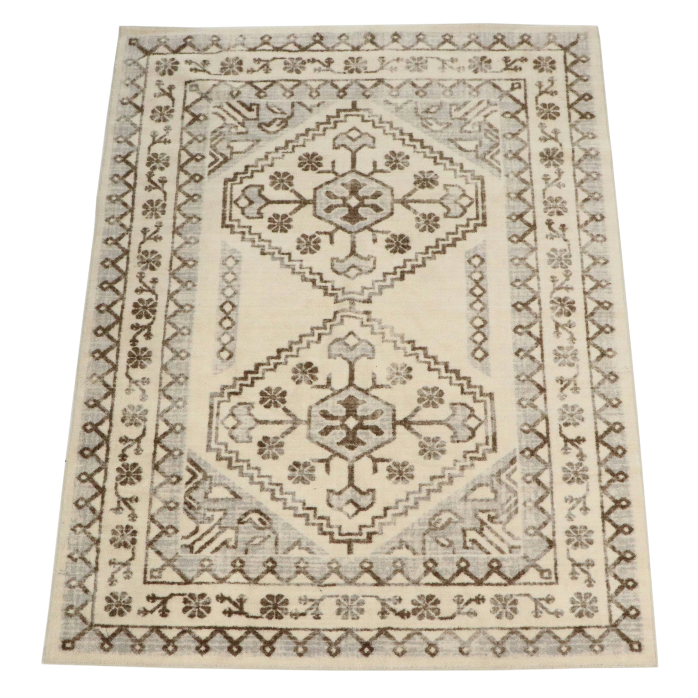7' x 10'1 Machine Made Threshold Global Medallion Pattern Area Rug