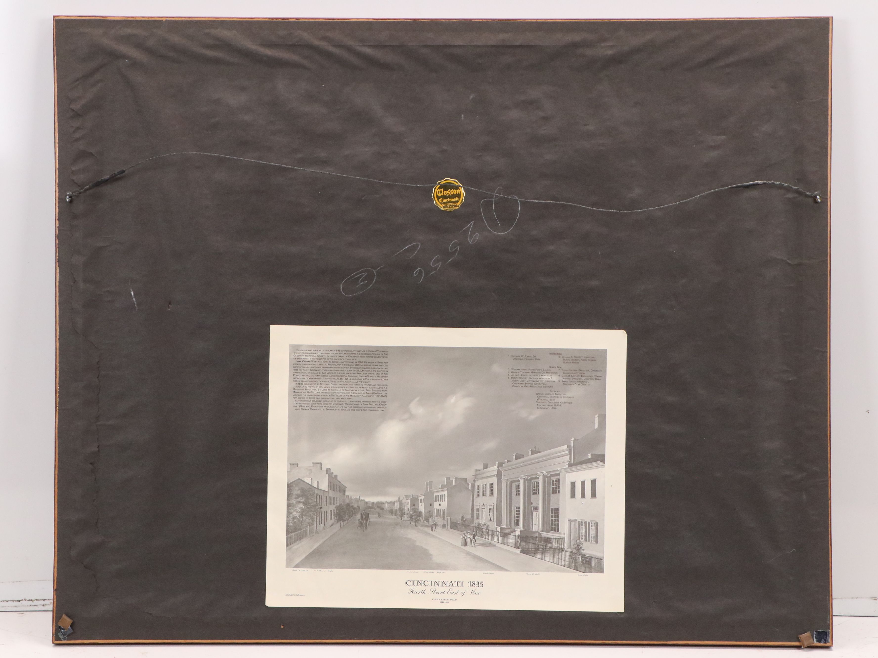 After John Caspar Wild Offset Lithograph "Cincinnati 1835...", Circa 2000
