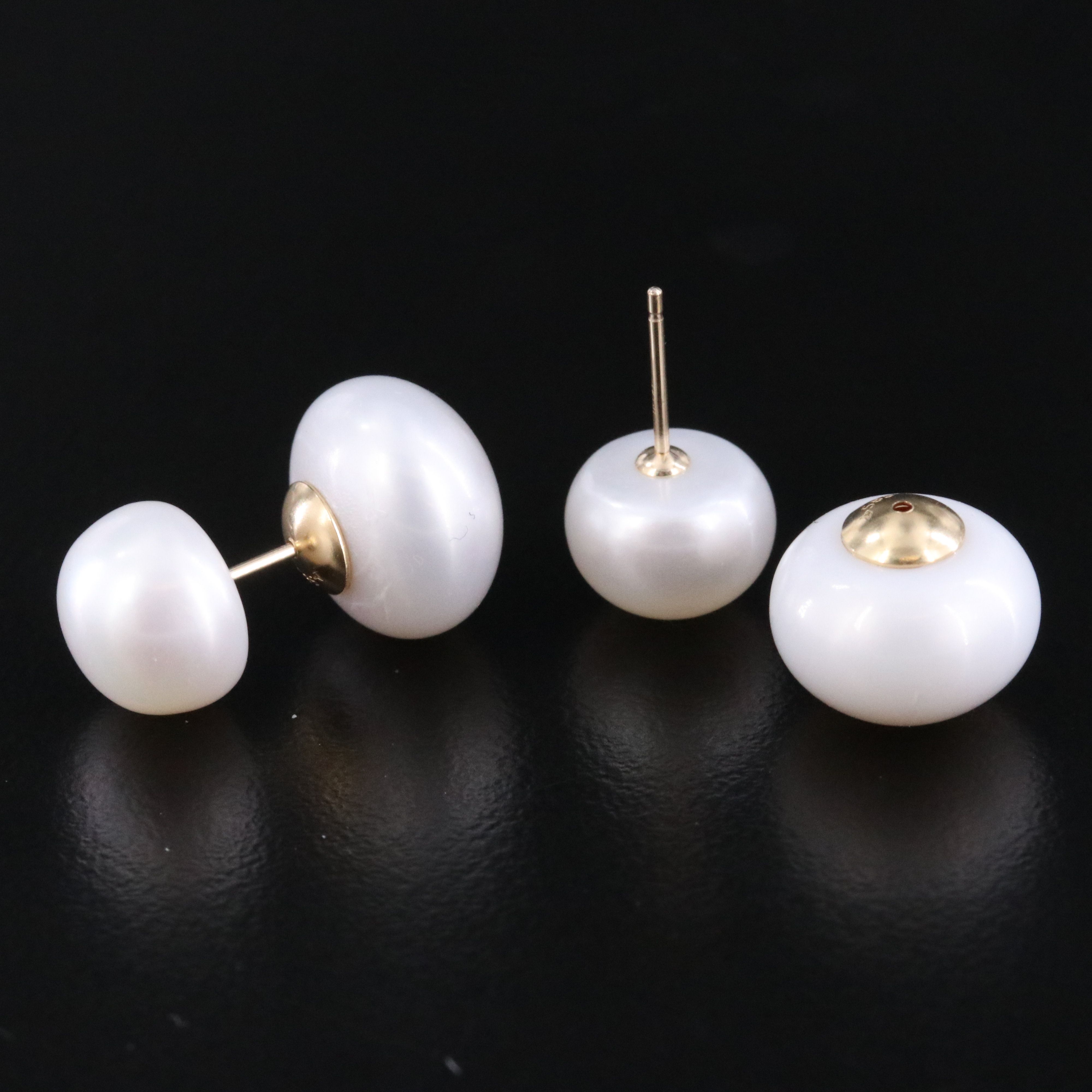 14K Pearl Front-Back Earrings