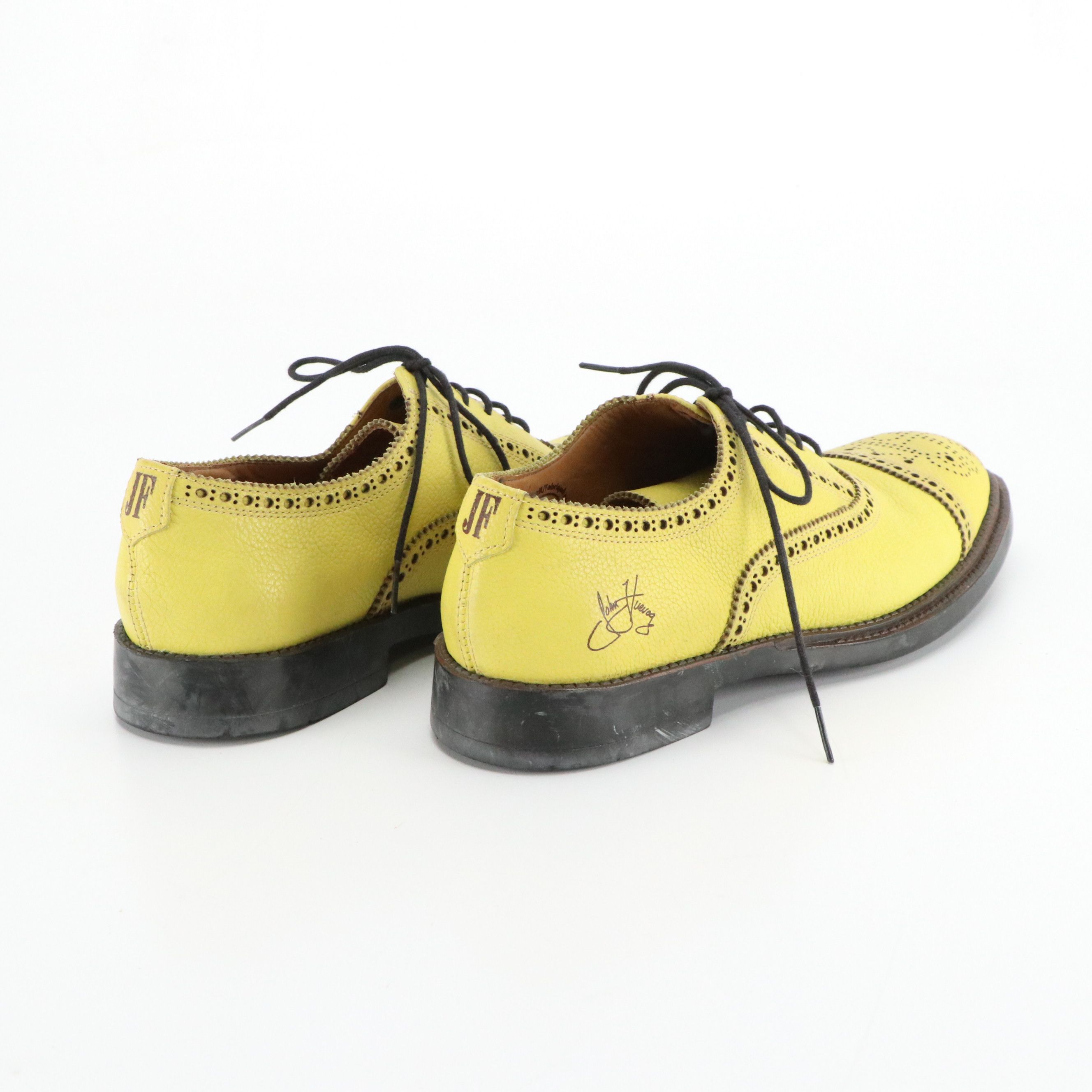 Men's John Fluevog "Administratrix" Brogue Oxfords in Yellow Leather
