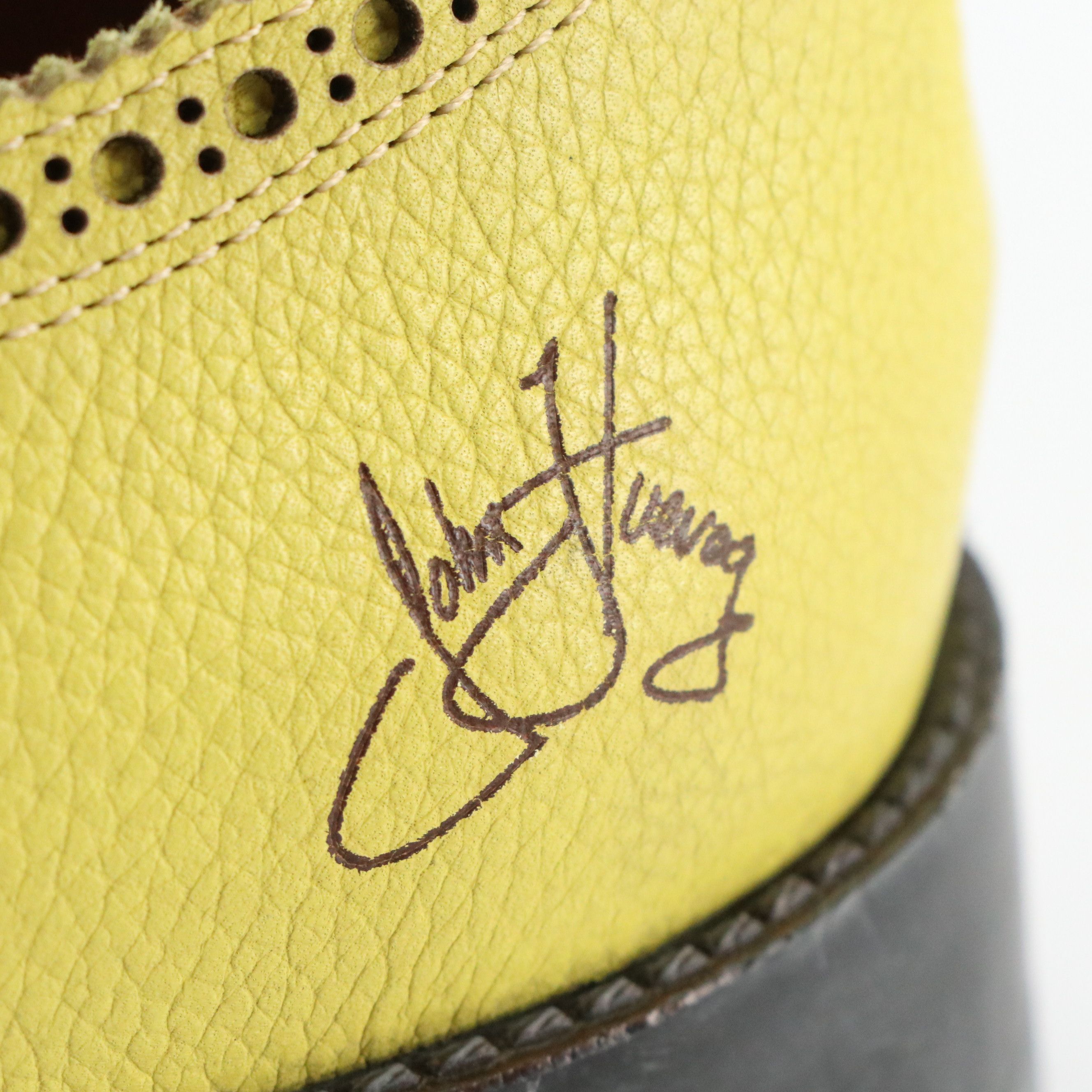 Men's John Fluevog "Administratrix" Brogue Oxfords in Yellow Leather