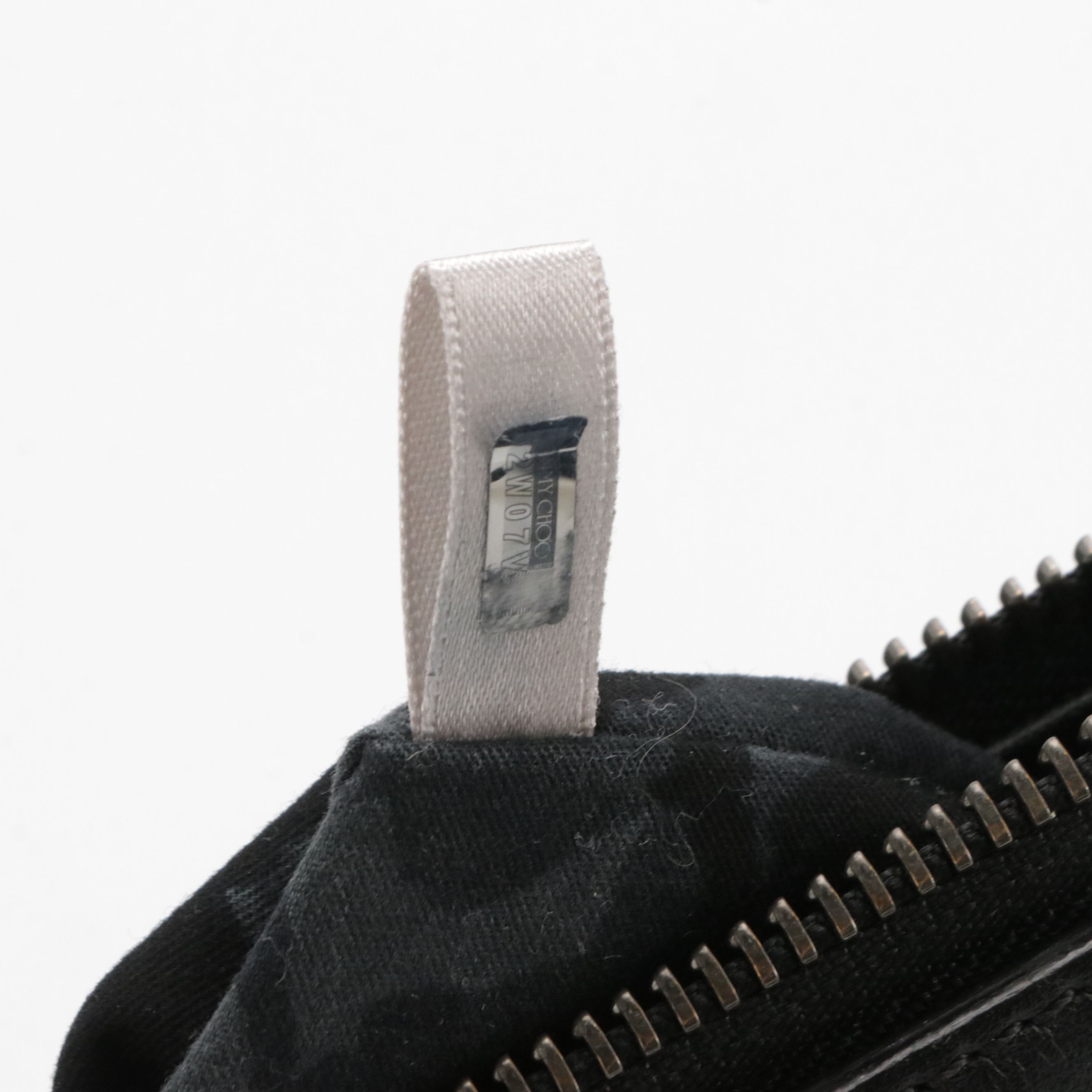 Jimmy Choo Derek Zip Clutch in Blue Star Embossed and Black Leather Trim