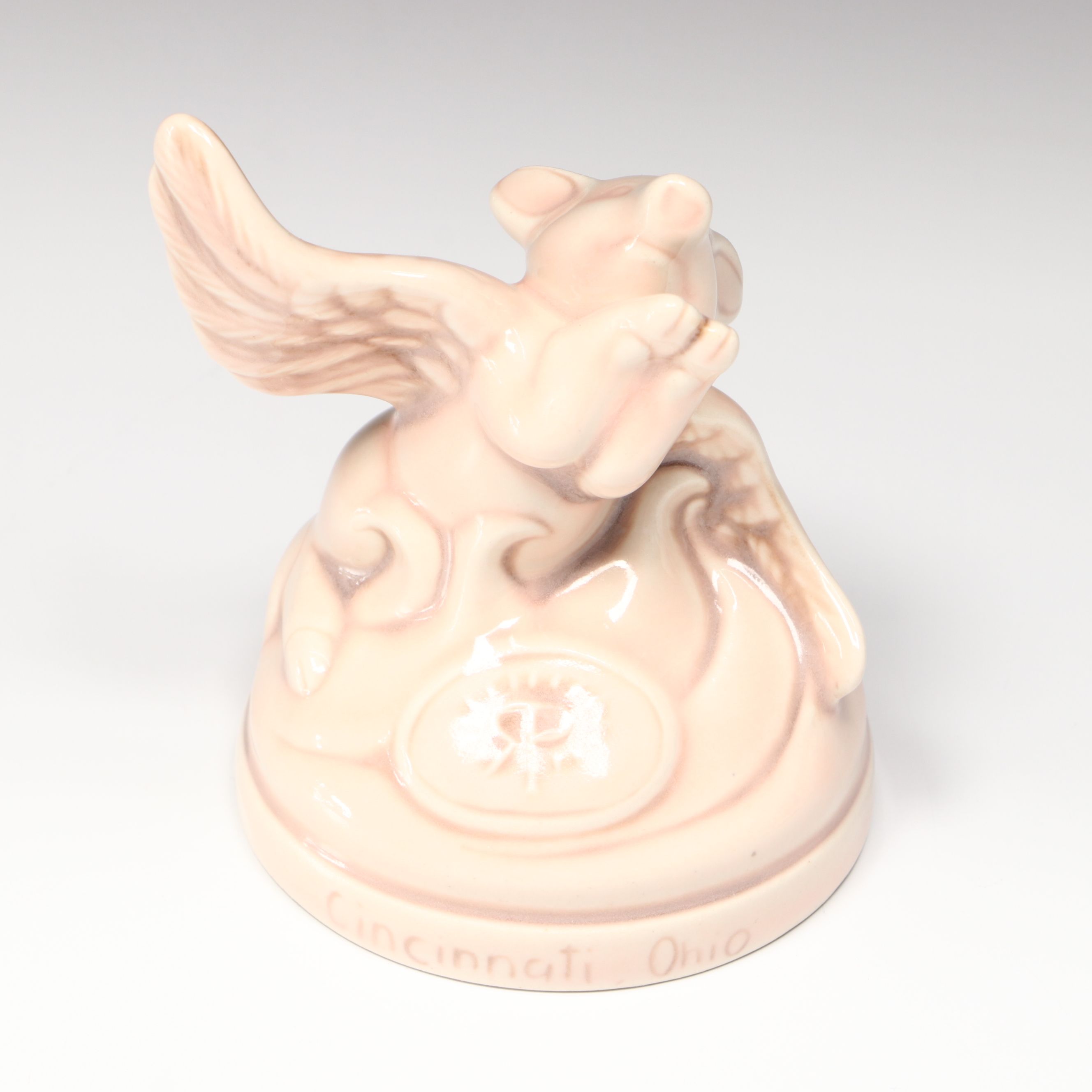 Rookwood Pottery Cincinnati Flying Pig Ceramic Paperweight, 2018