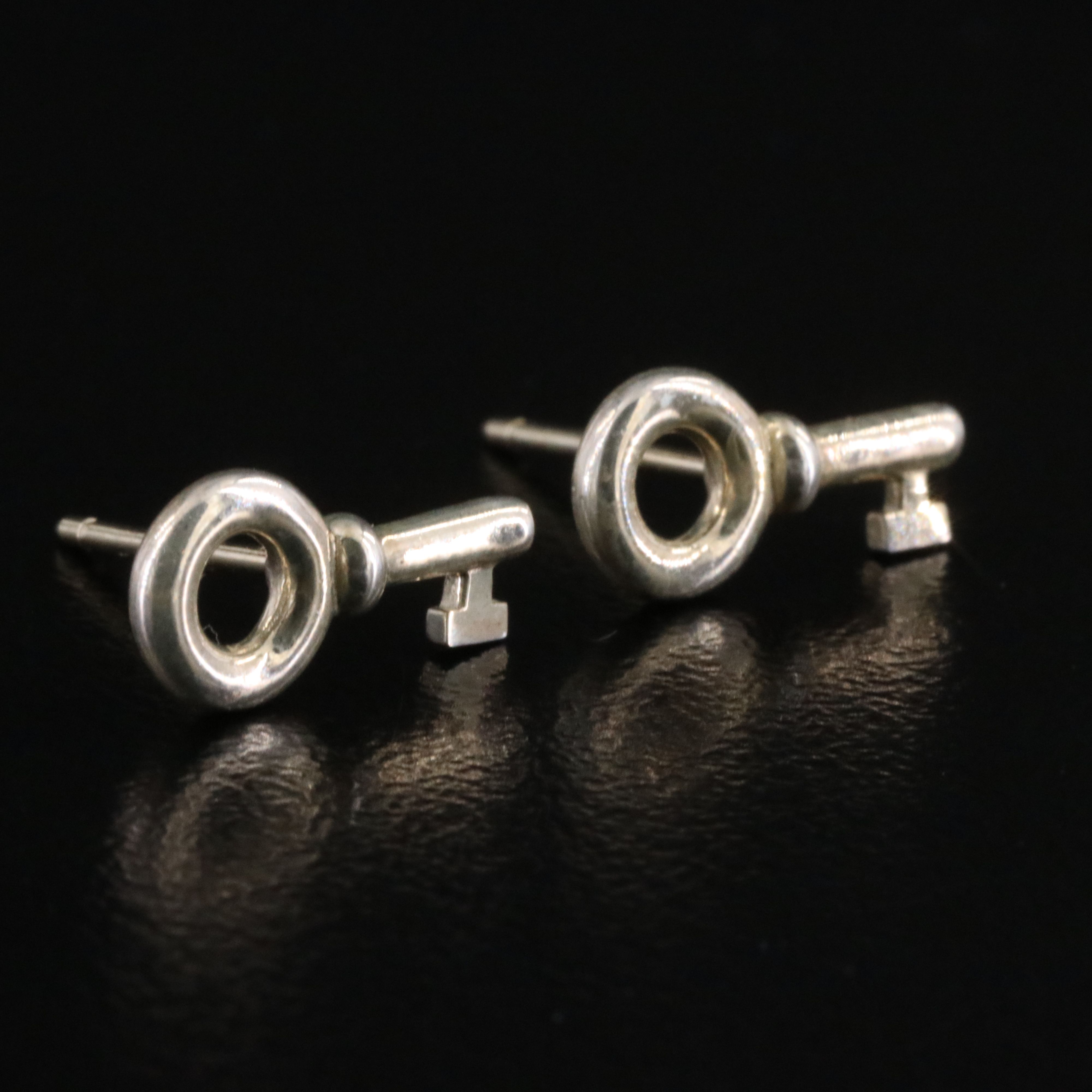 Tiffany & Co. Sterling Key Stud Earrings