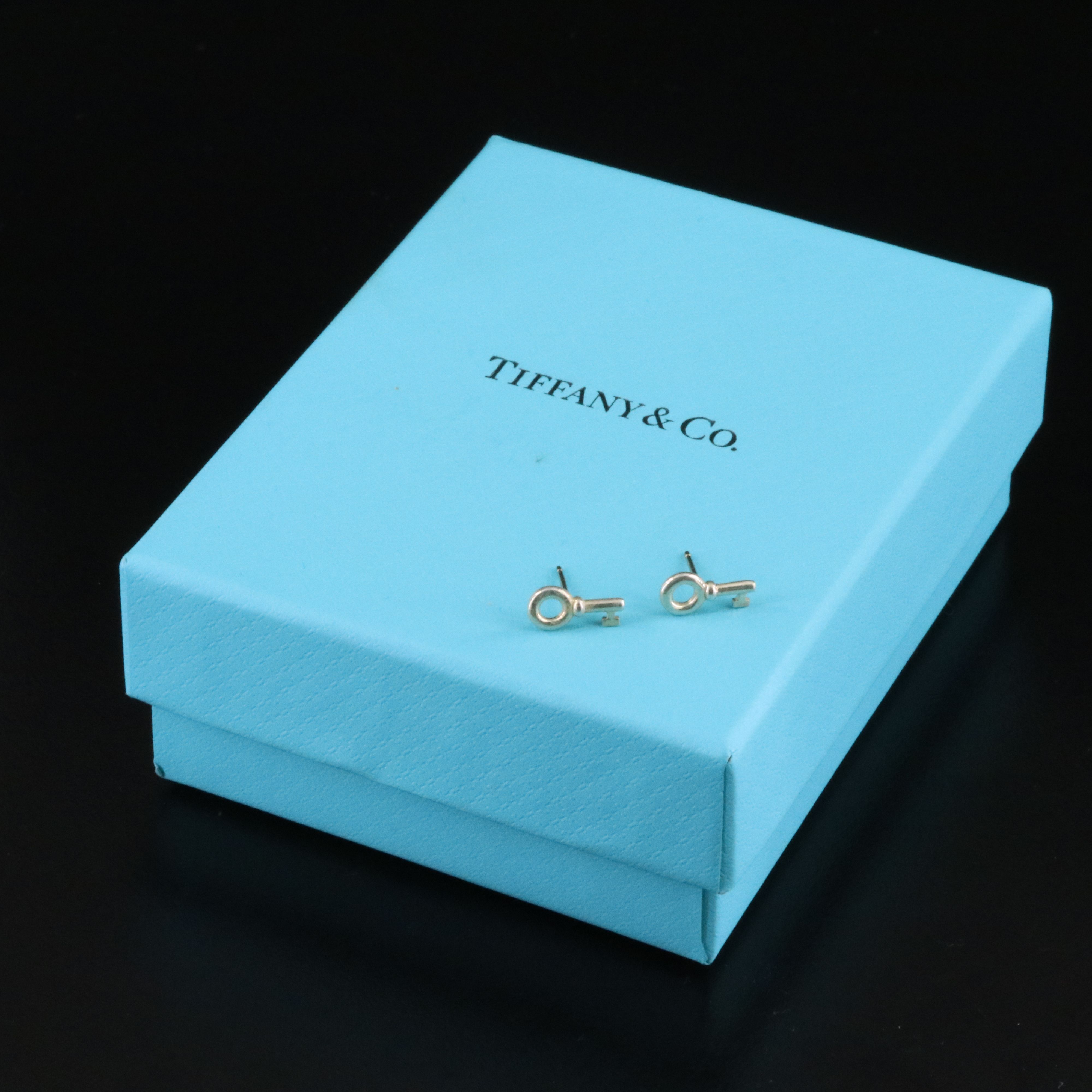 Tiffany & Co. Sterling Key Stud Earrings