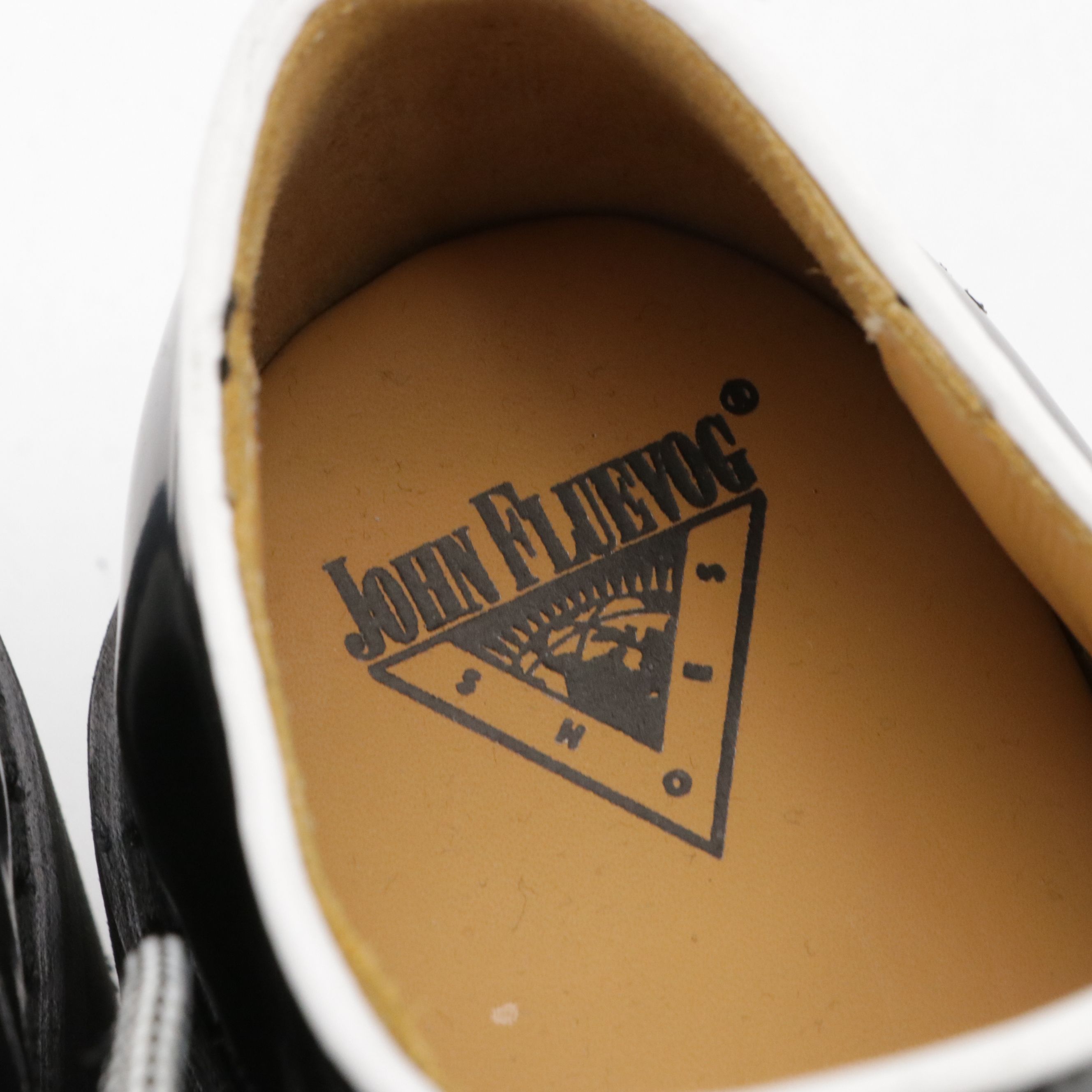 John Fluevog Yrsa Platform Shoes in Black and White Leather