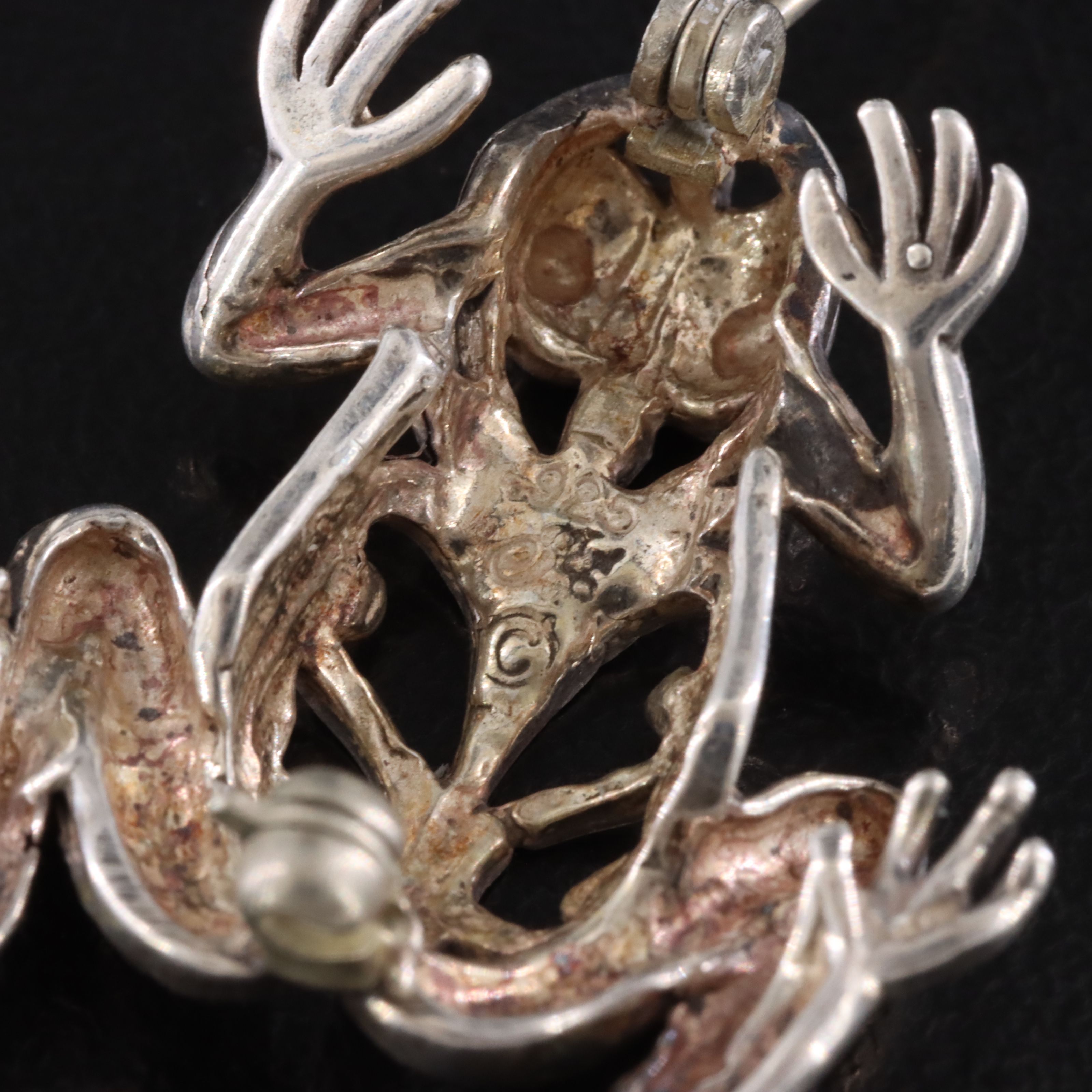 Jezlaine Sterling Scrollwork Frog Pin