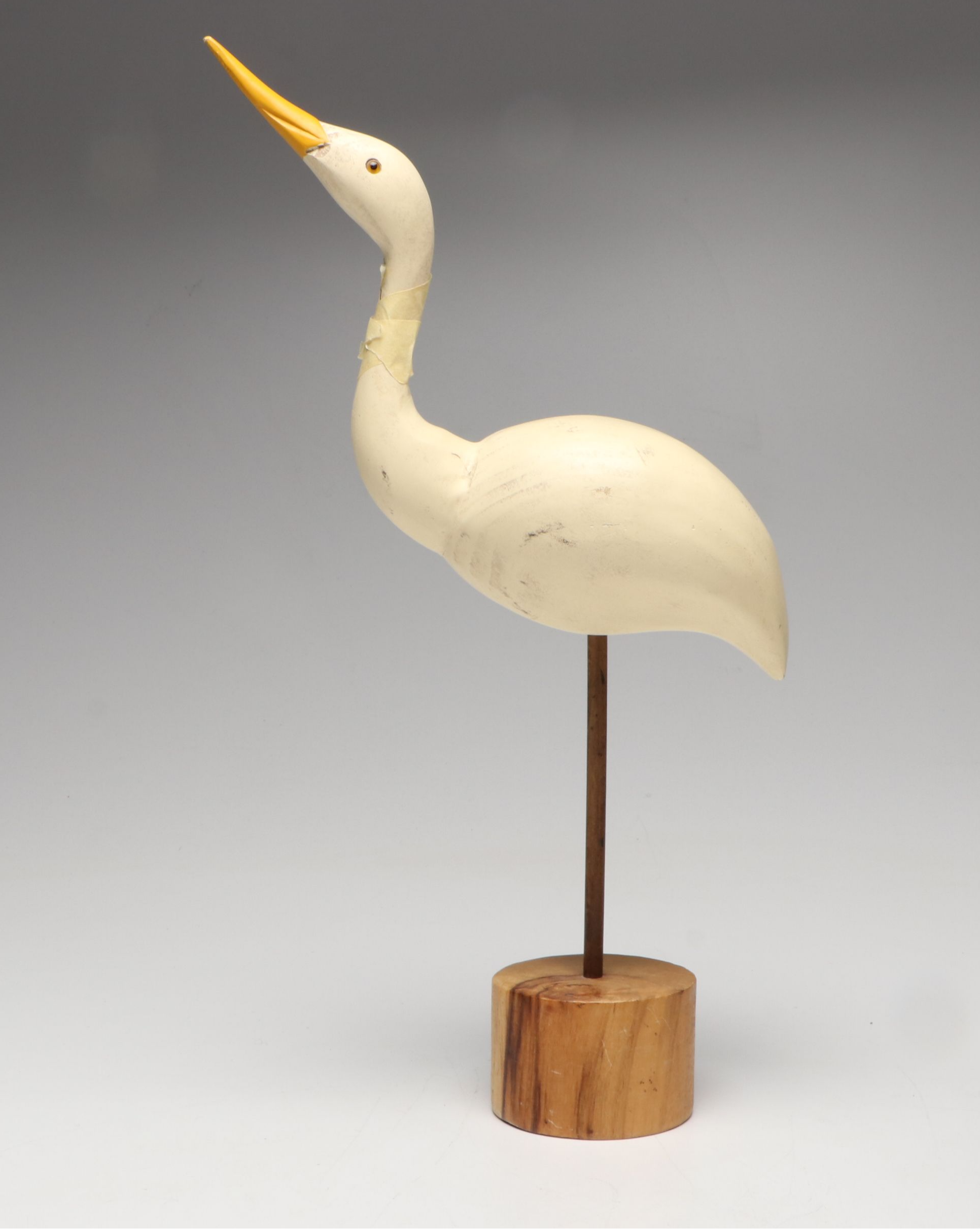 Hand-Painted Carved Wood Avocet and More Shorebird Sculptures
