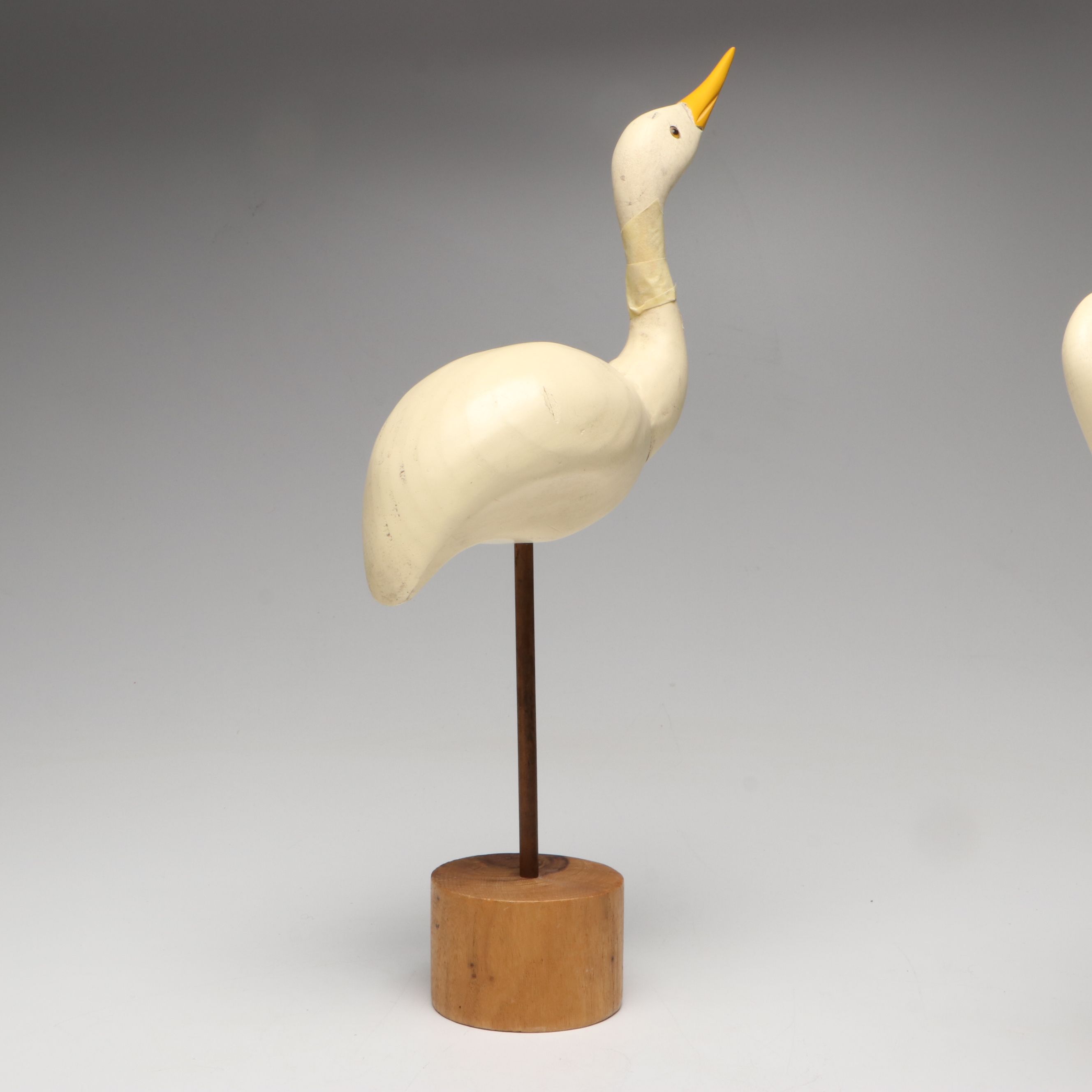 Hand-Painted Carved Wood Avocet and More Shorebird Sculptures