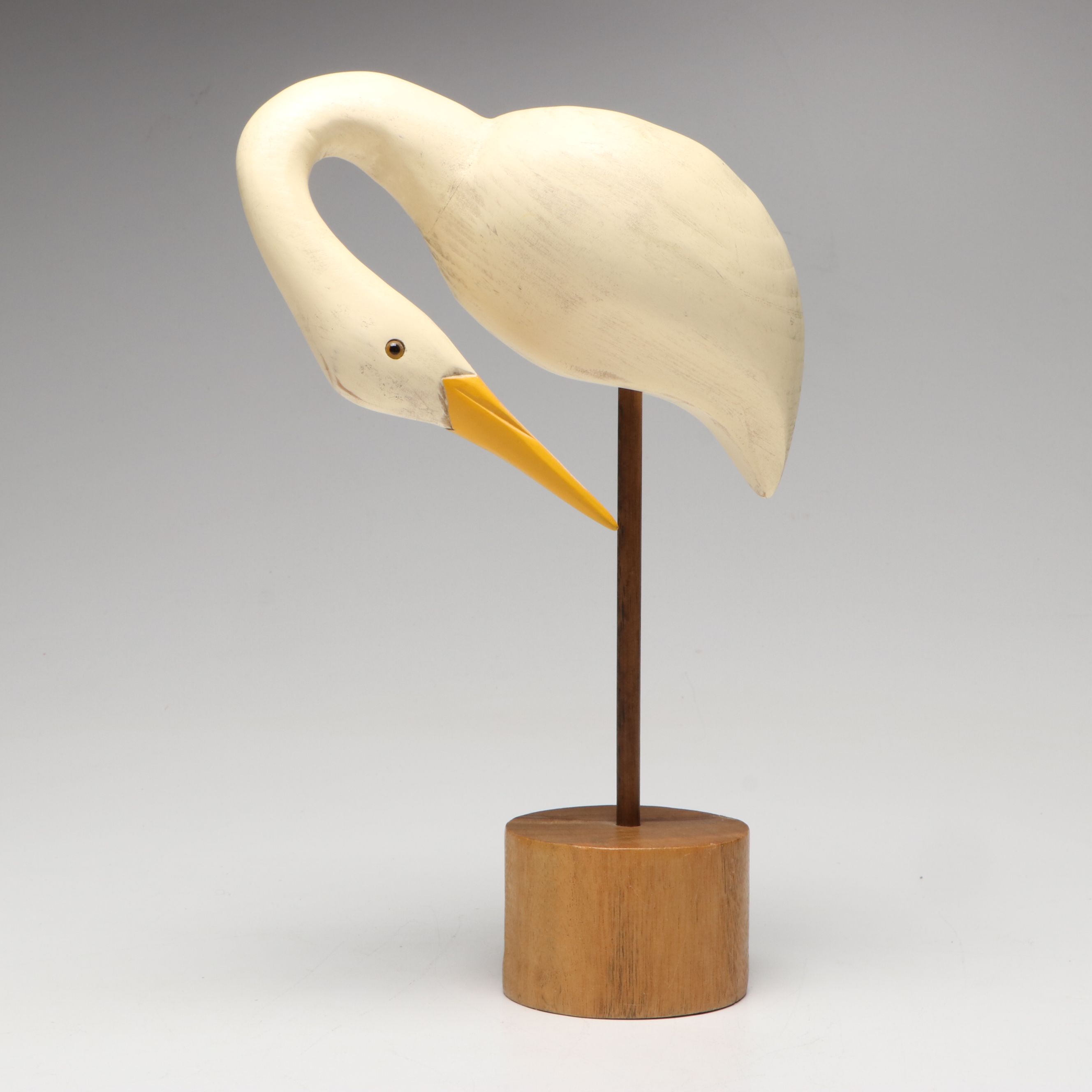 Hand-Painted Carved Wood Avocet and More Shorebird Sculptures