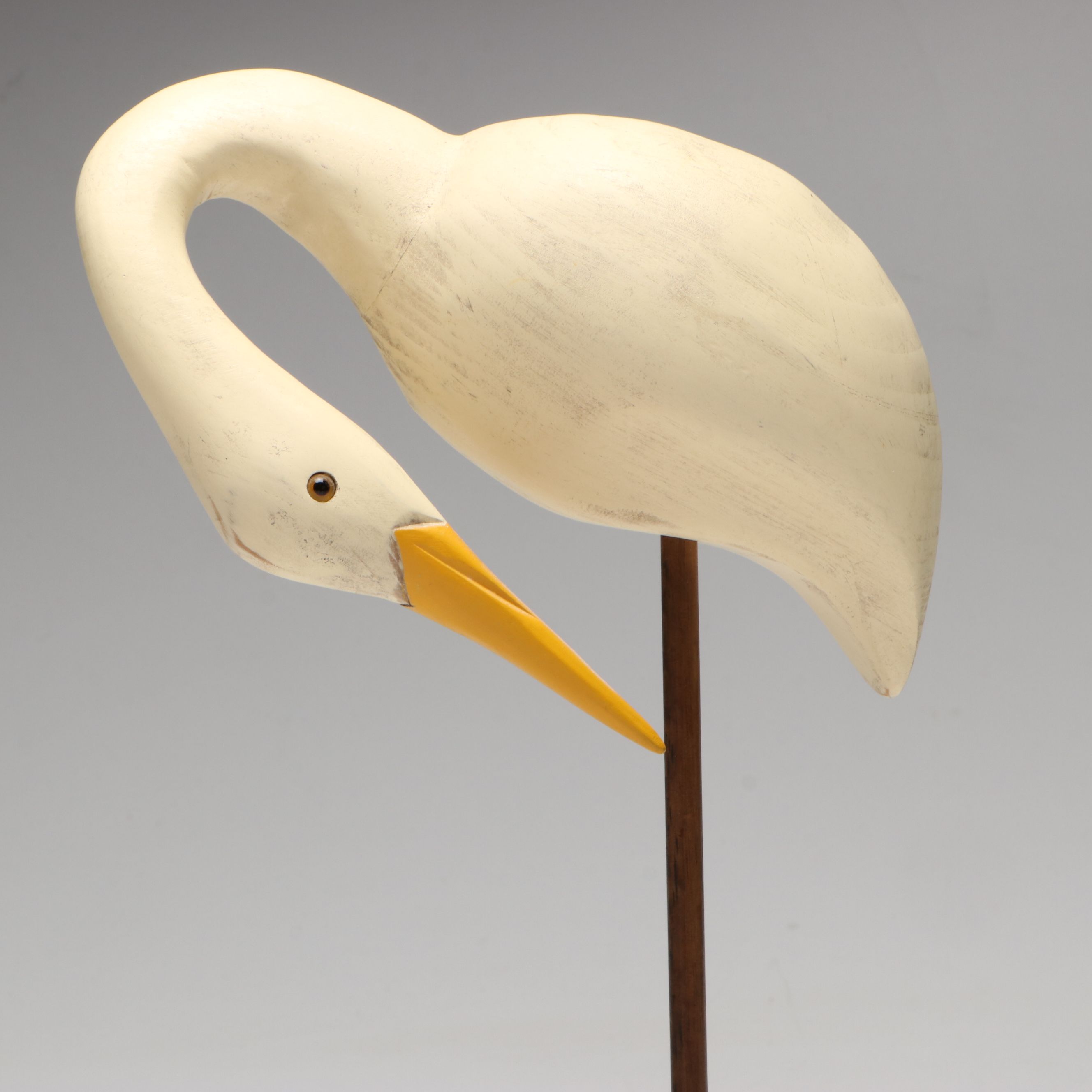 Hand-Painted Carved Wood Avocet and More Shorebird Sculptures