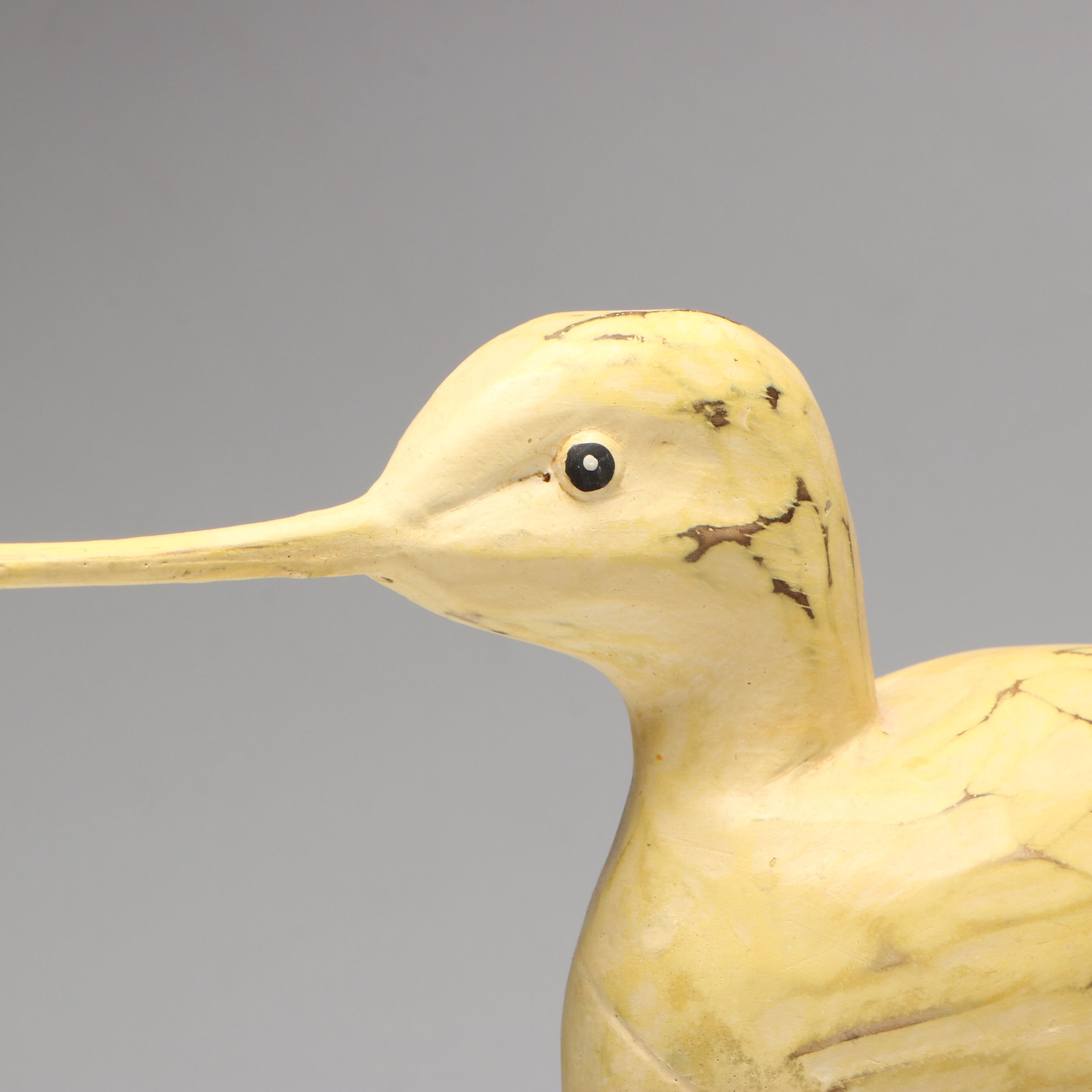 Hand-Painted Carved Wood Avocet and More Shorebird Sculptures