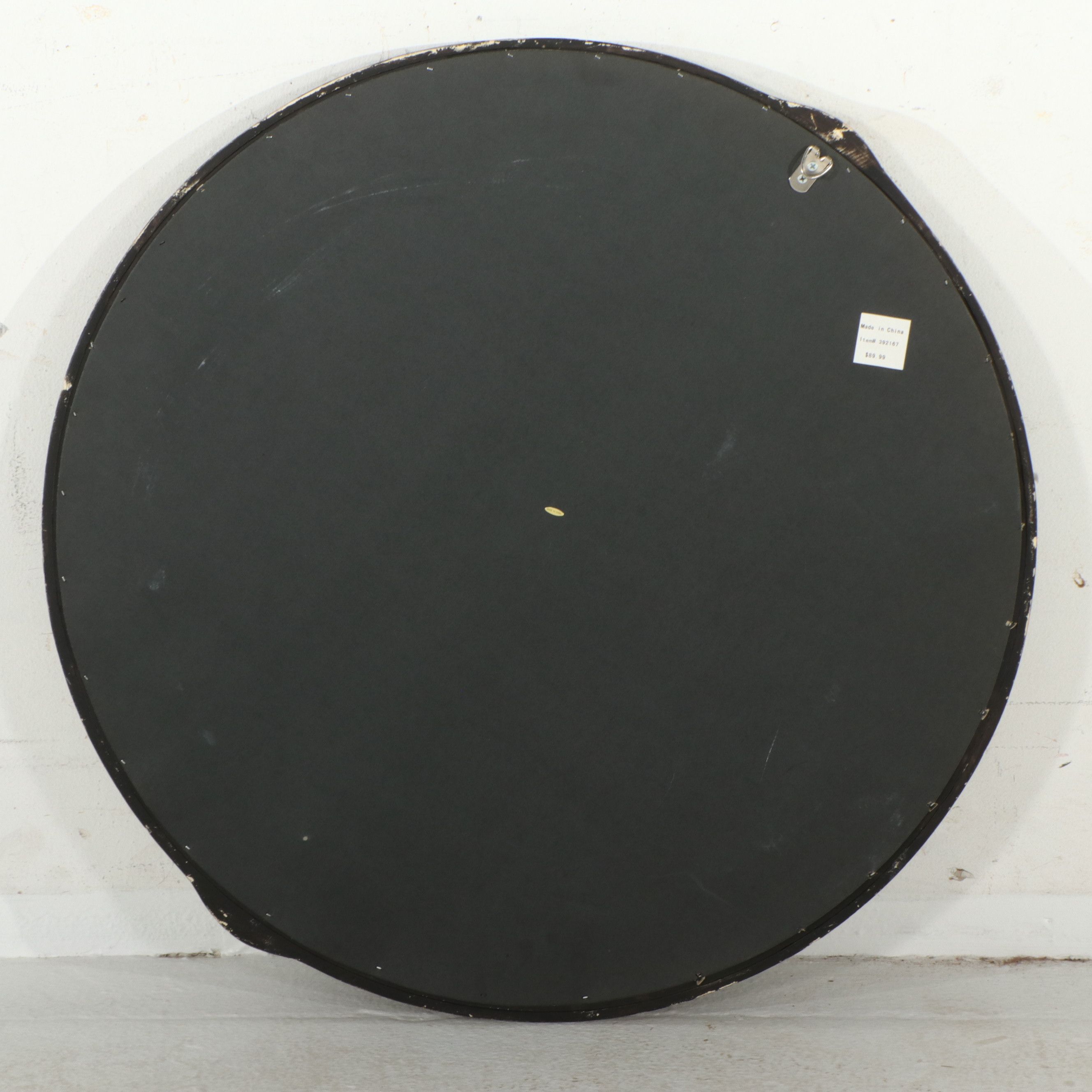 Rococo Revival Distressed Round Wall Mirror