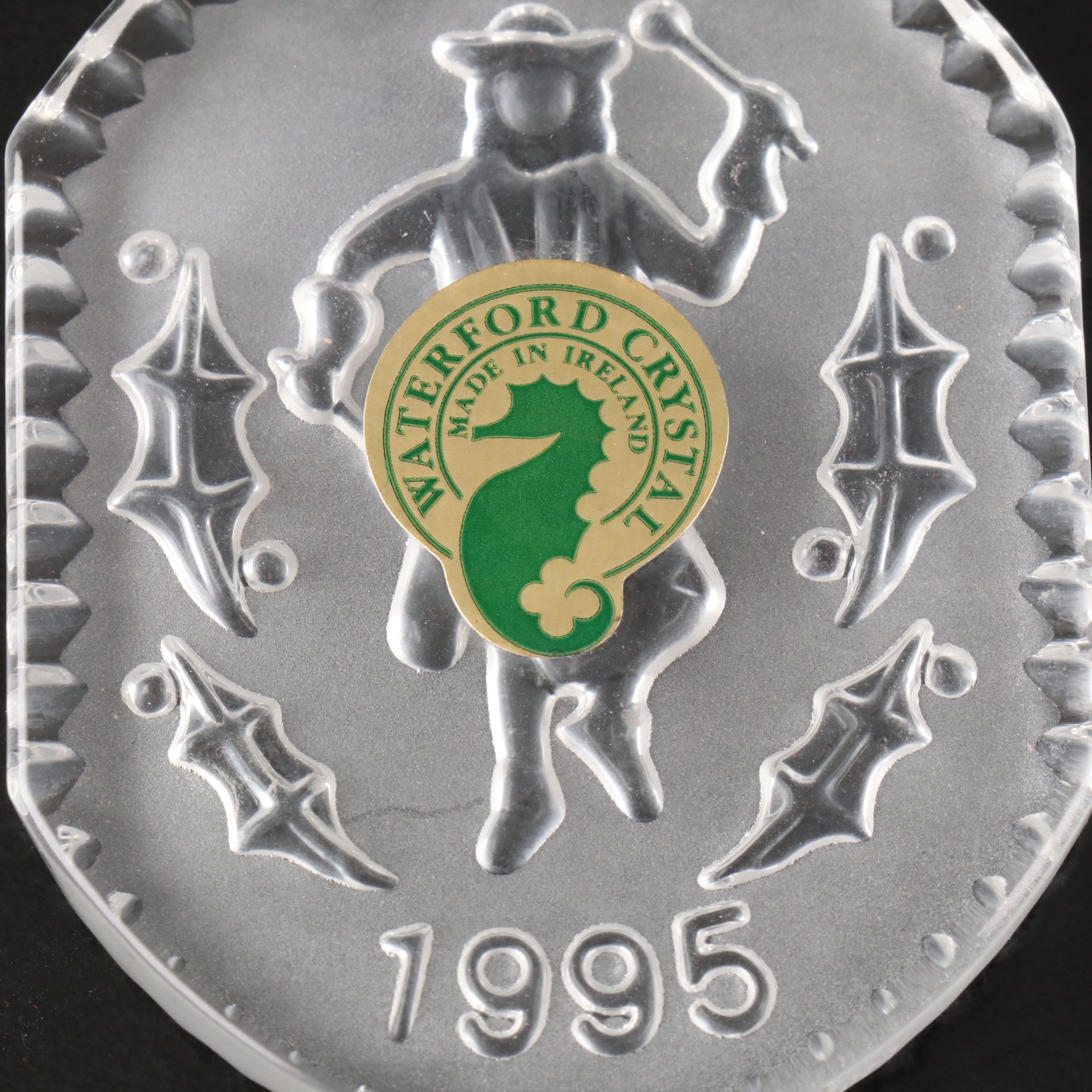 Waterford Crystal "Christmas Holly" and "12 Drummers Drumming" Annual Ornaments