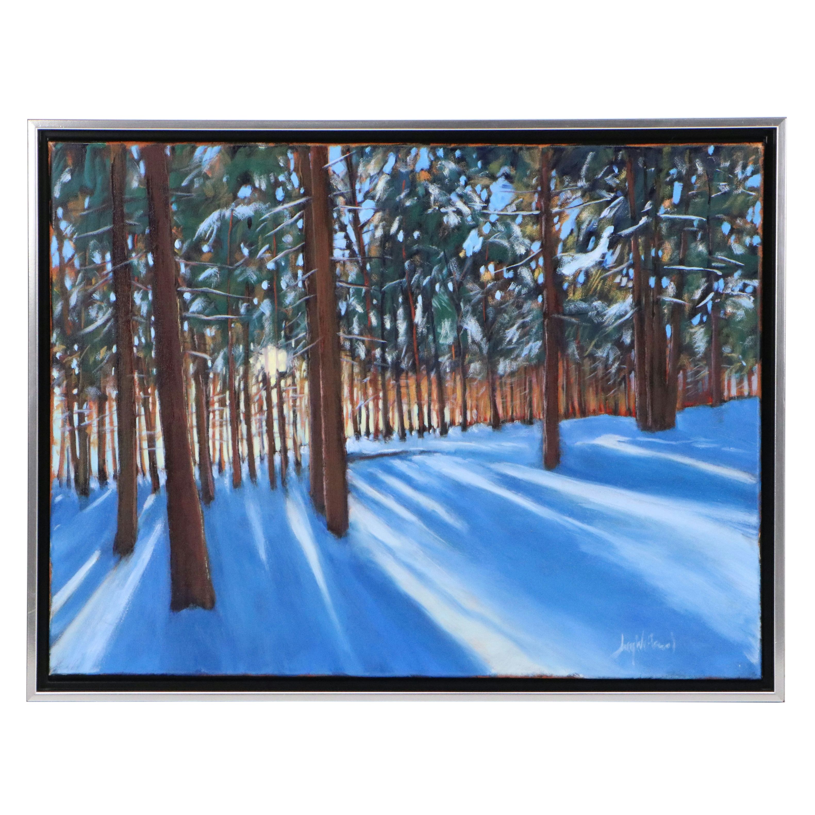Jay Wilford Oil Painting "Winter Pines," 21st Century