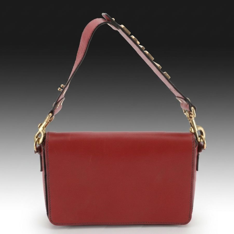 Christian Dior Full Flap J'ADIOR Strap Shoulder Bag in Red Calfskin Leather