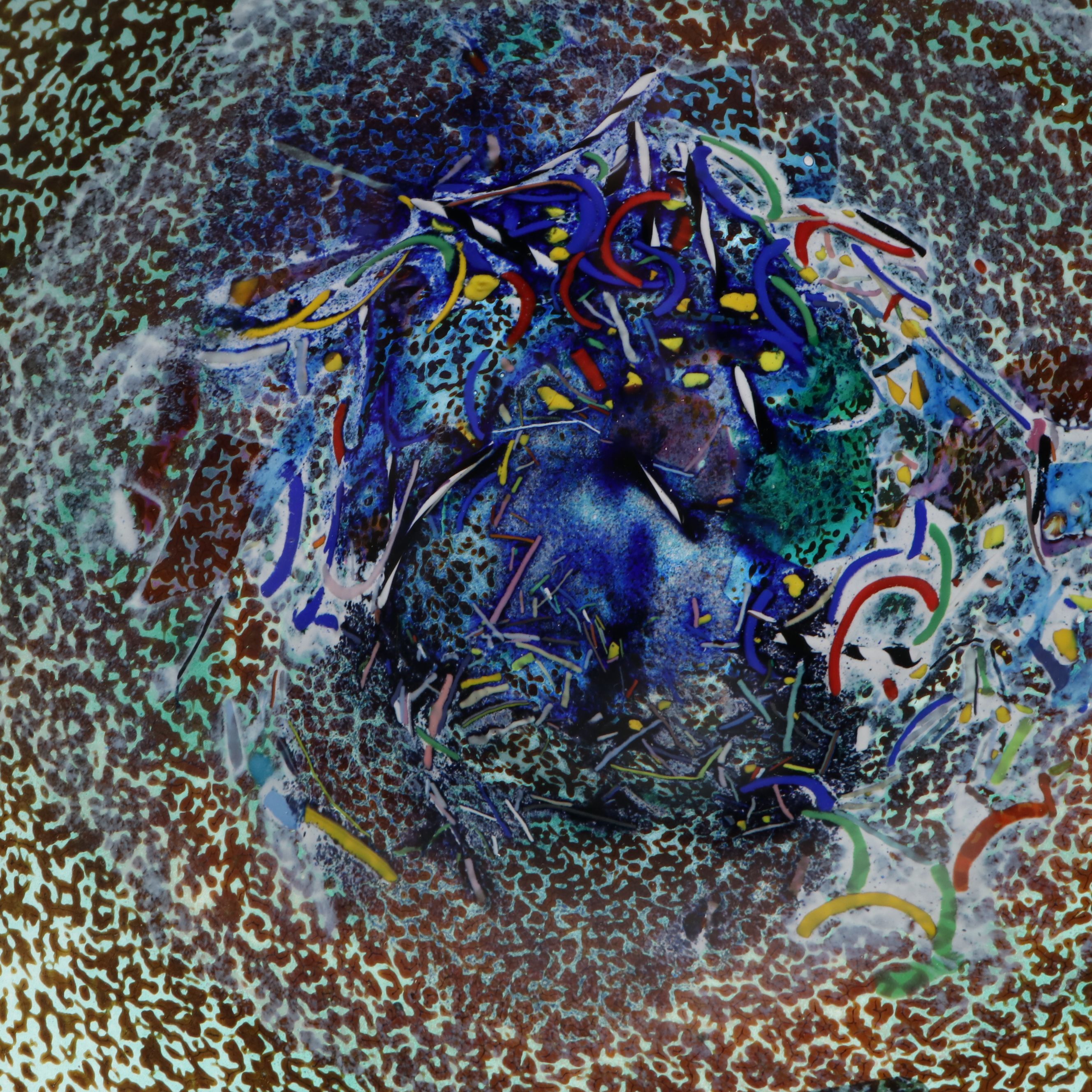 Bertil Vallien for Kosta Boda "Meteor" Footed Art Glass Charger, Late 20th C.