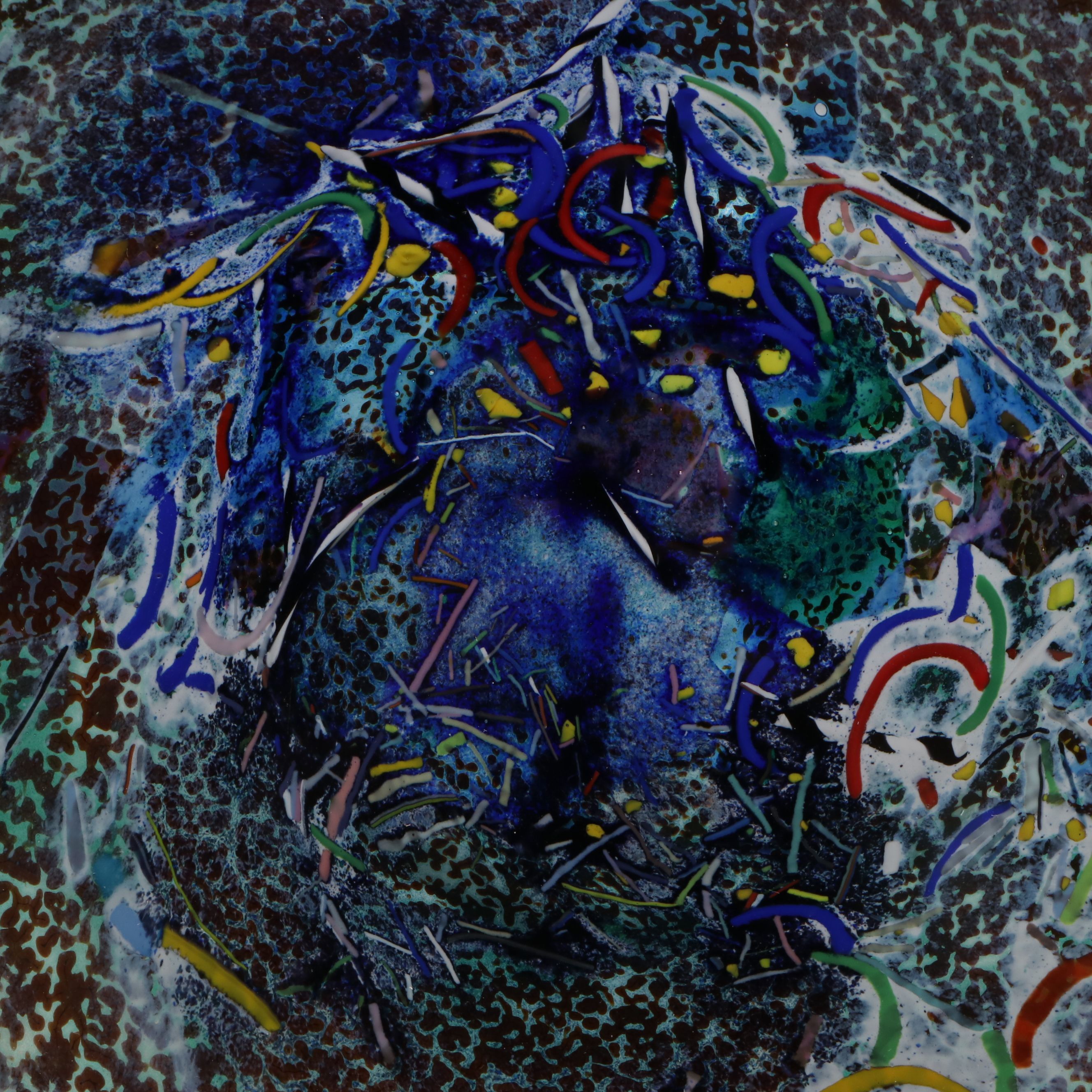 Bertil Vallien for Kosta Boda "Meteor" Footed Art Glass Charger, Late 20th C.