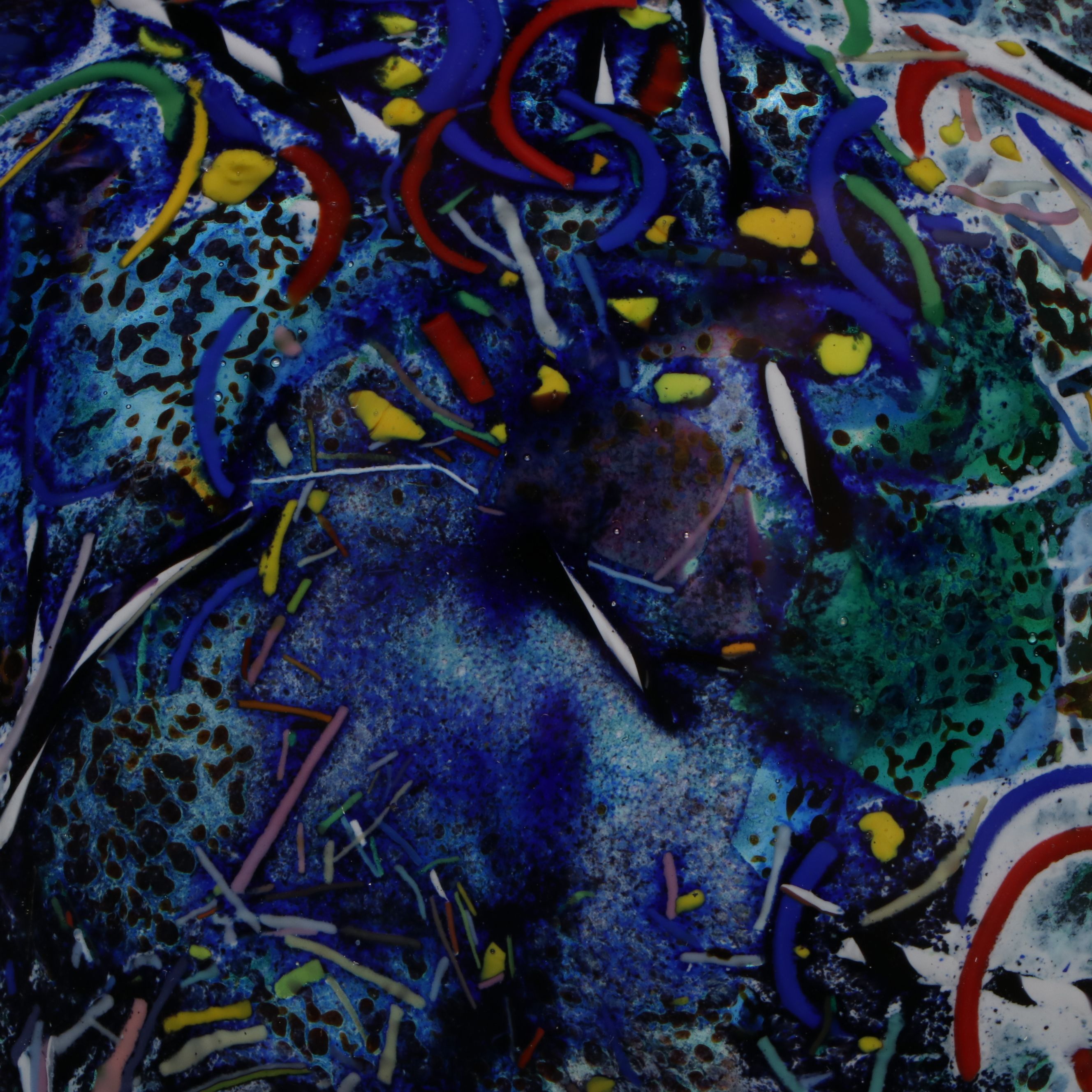 Bertil Vallien for Kosta Boda "Meteor" Footed Art Glass Charger, Late 20th C.