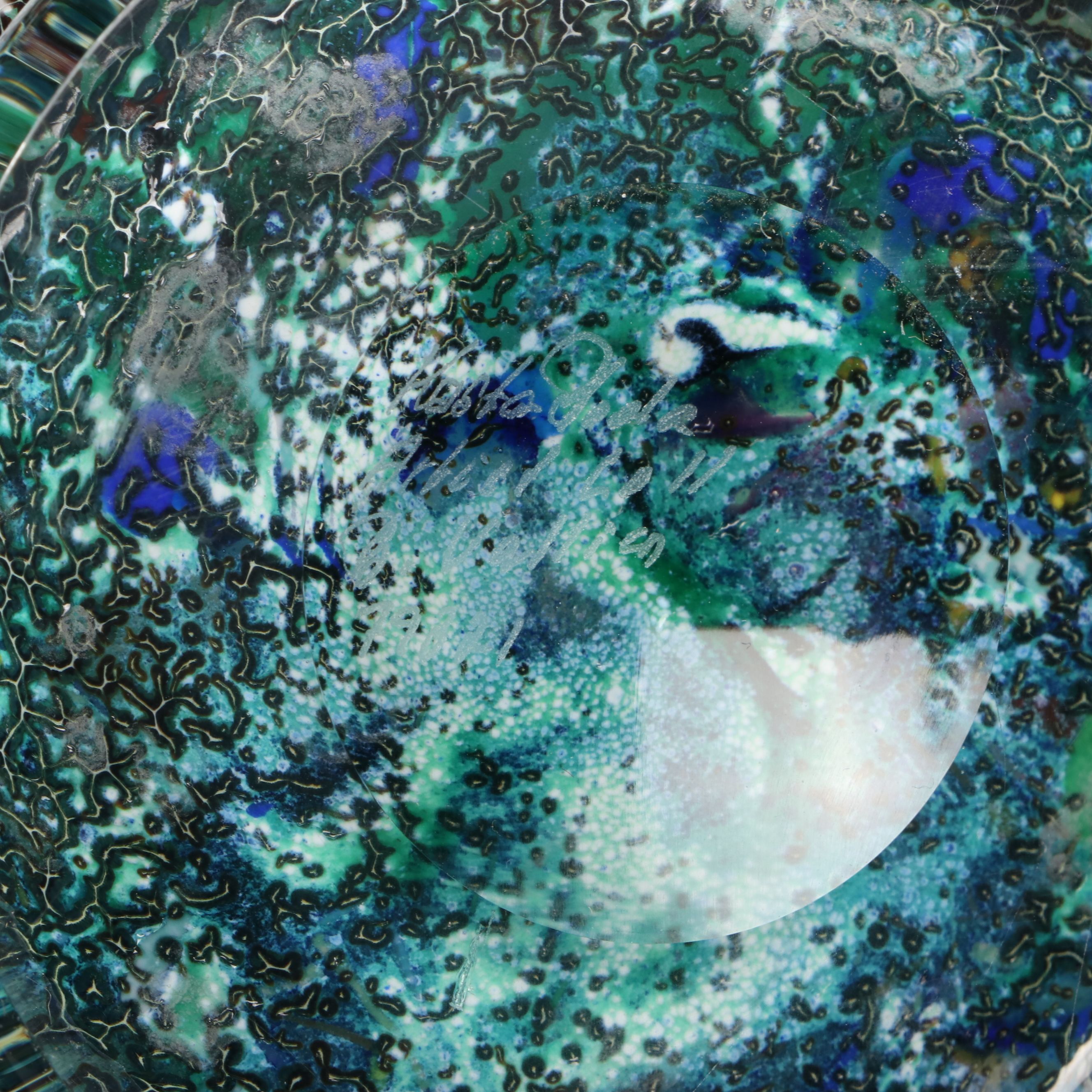 Bertil Vallien for Kosta Boda "Meteor" Footed Art Glass Charger, Late 20th C.