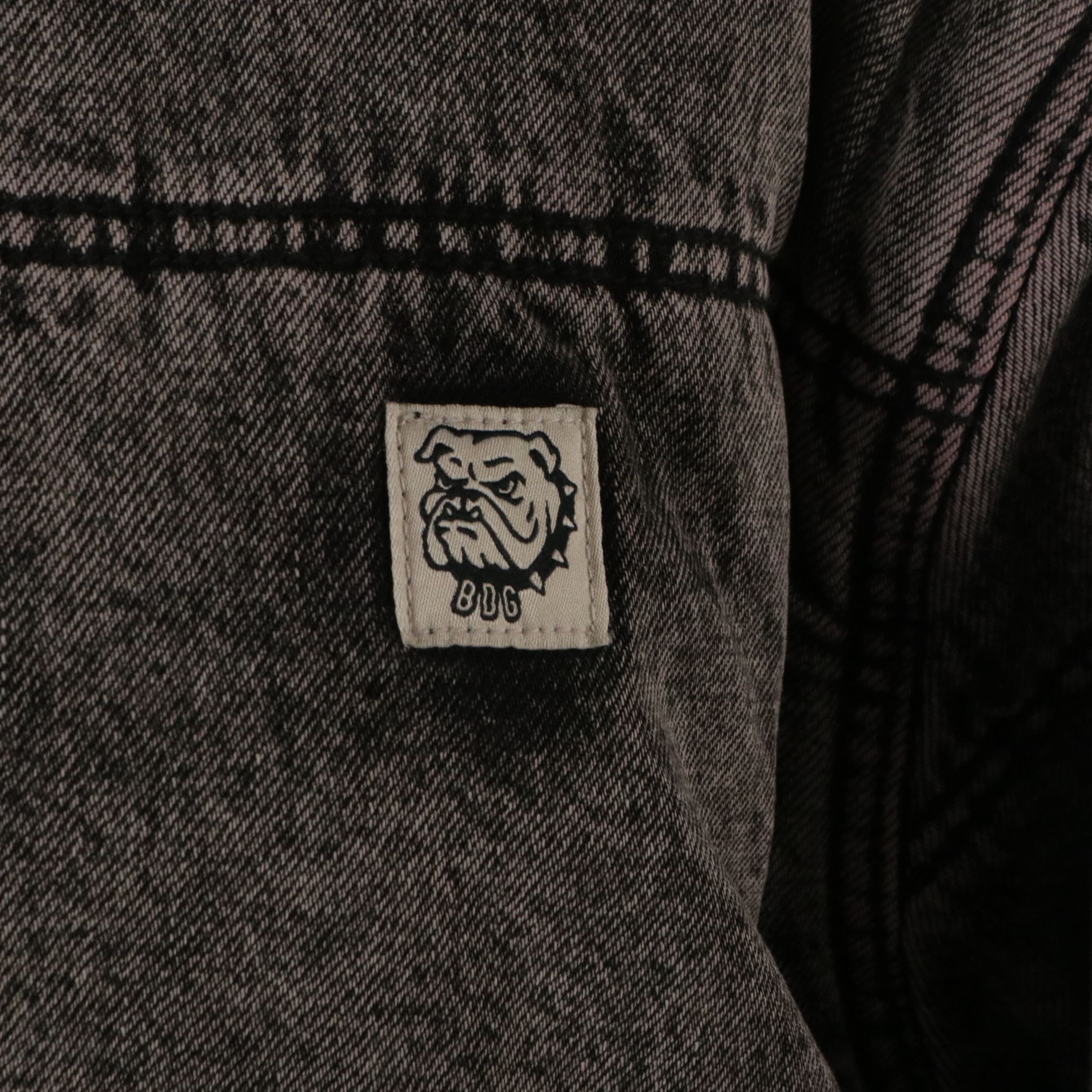 BDG Urban Outfitters Black Acid Wash Puffer Jacket