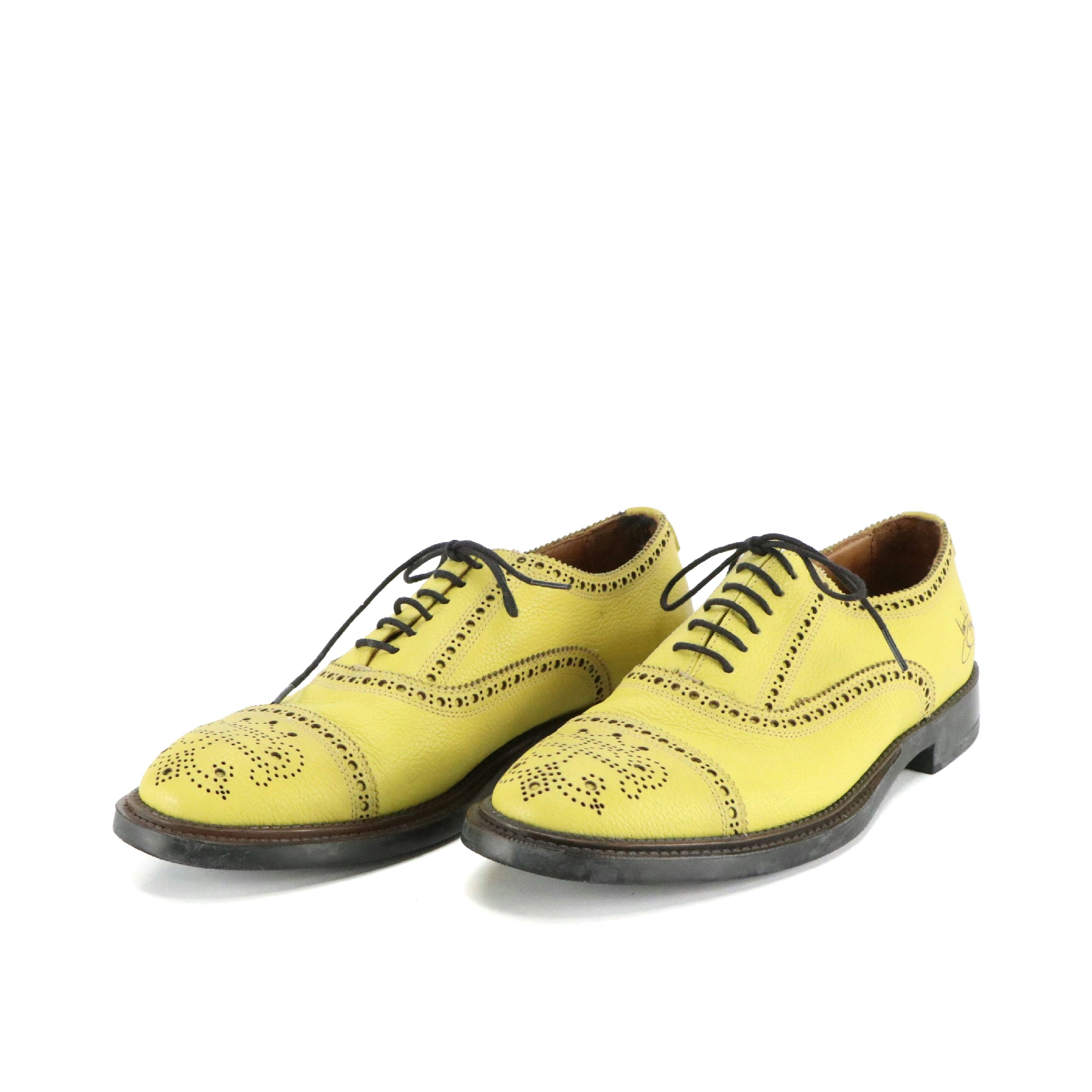 Men's John Fluevog "Administratrix" Brogue Oxfords in Yellow Leather