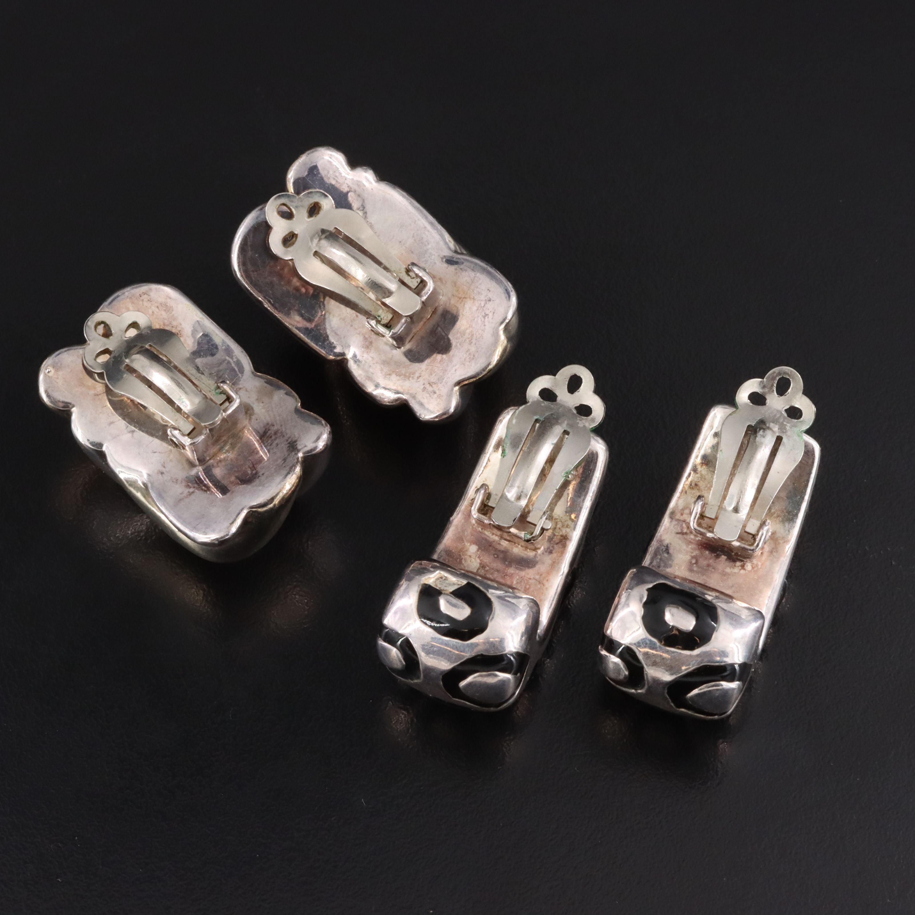 Simon Sebbag Designs Sterling Electroformed Enamel Necklace and Earrings