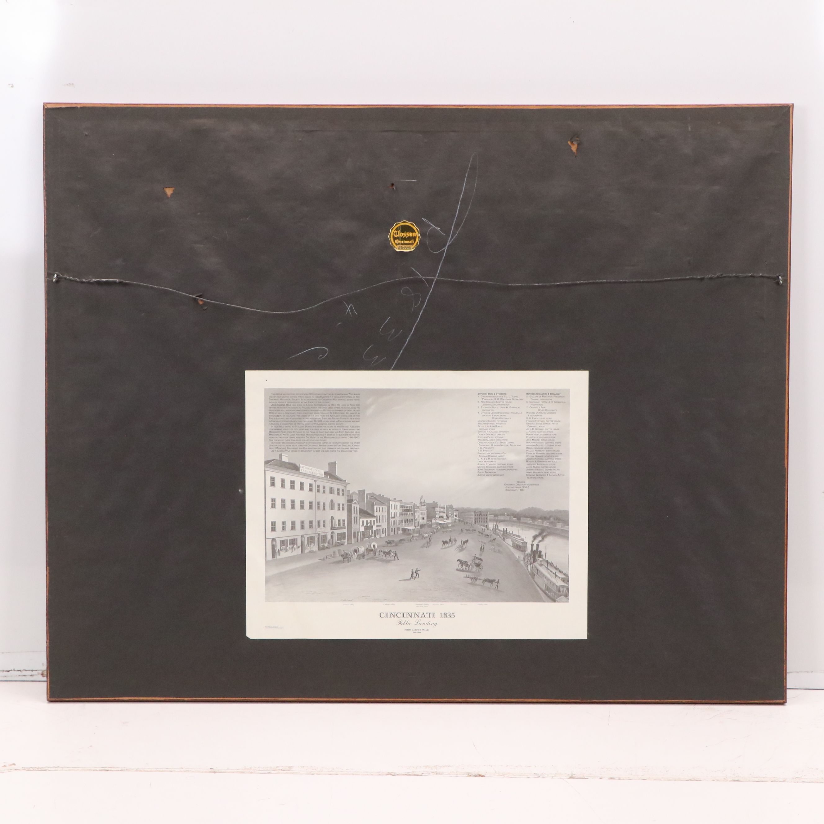 After John Caspar Wild Offset Lithograph "Cincinnati 1835...", 1994-2013