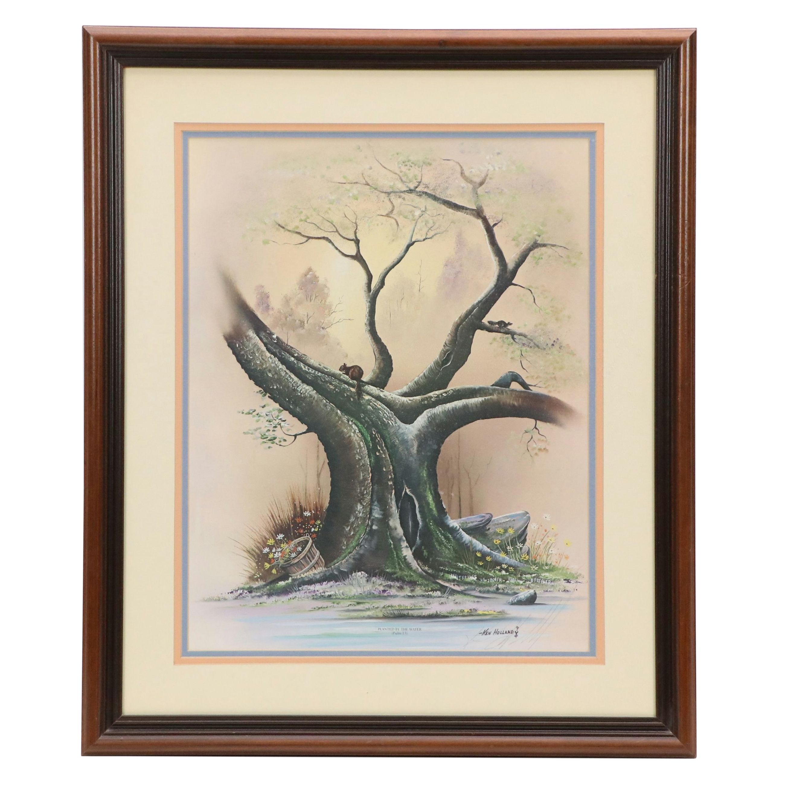 Ken Holland Offset Lithograph "Planted By the Water," 1985