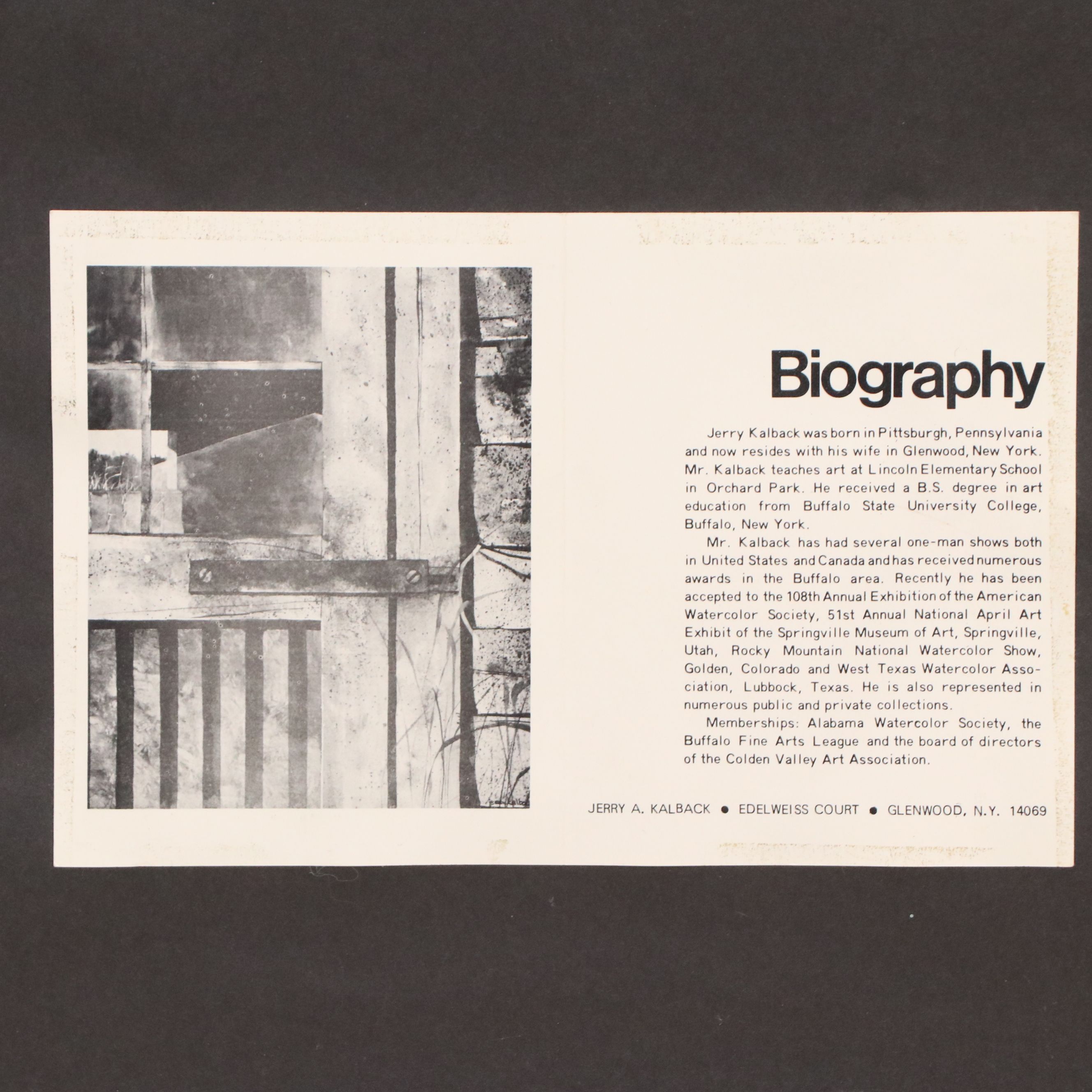 Jerry Kalback Watercolor Painting of Farm Landscape, Mid to Late 20th Century