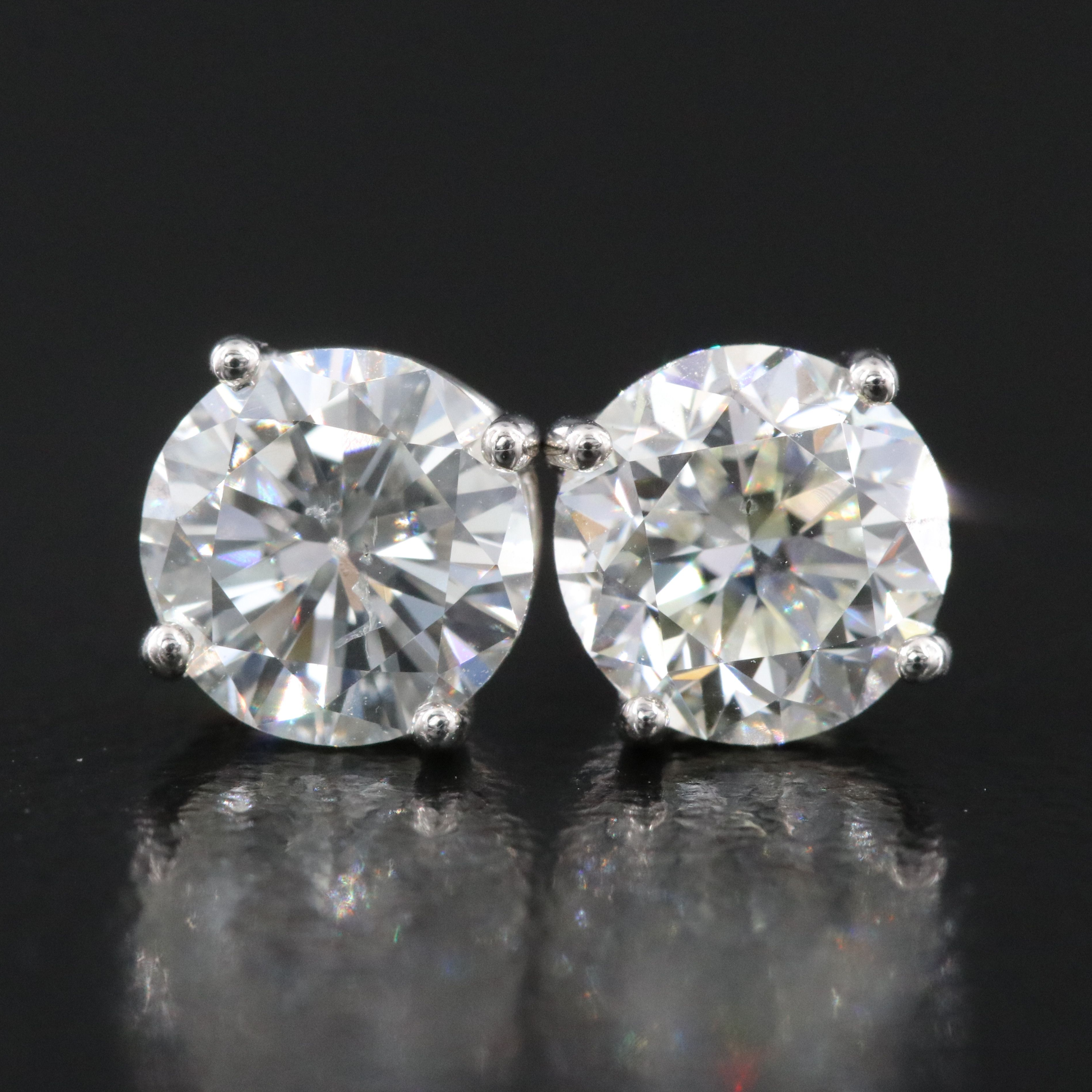 Platinum 1.94 CTW Diamond Stud Earrings with GIA eReports