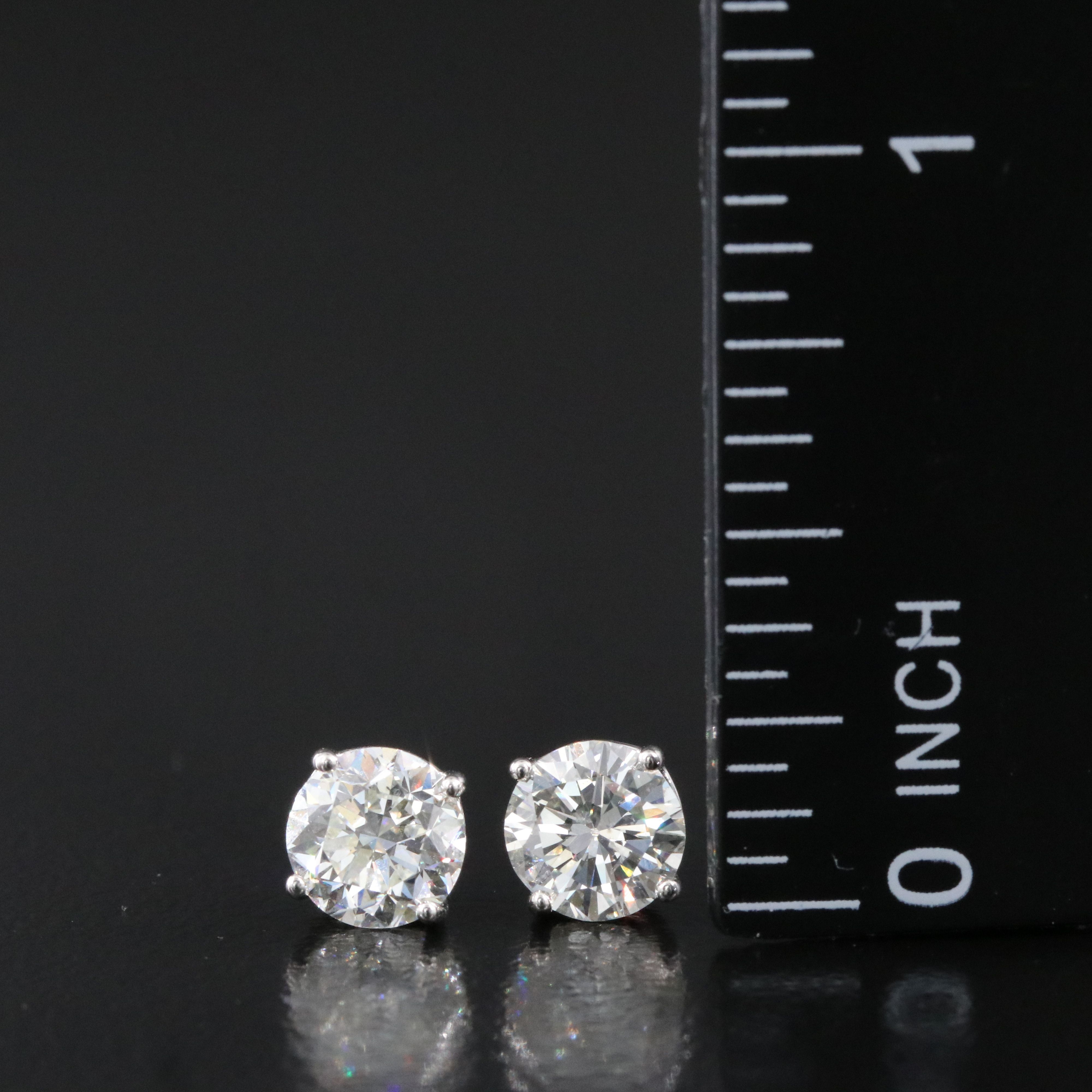 Platinum 1.94 CTW Diamond Stud Earrings with GIA eReports