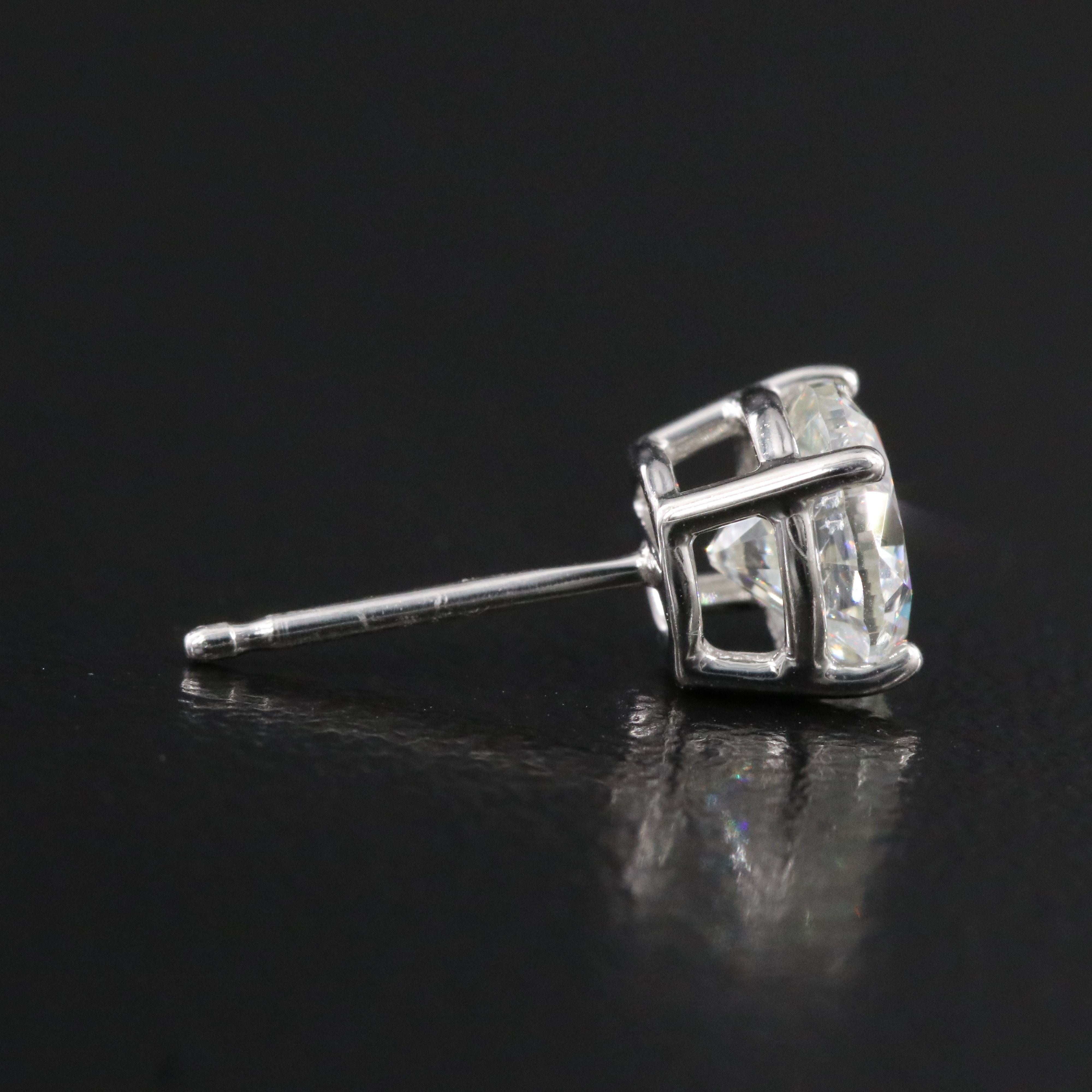 Platinum 1.94 CTW Diamond Stud Earrings with GIA eReports