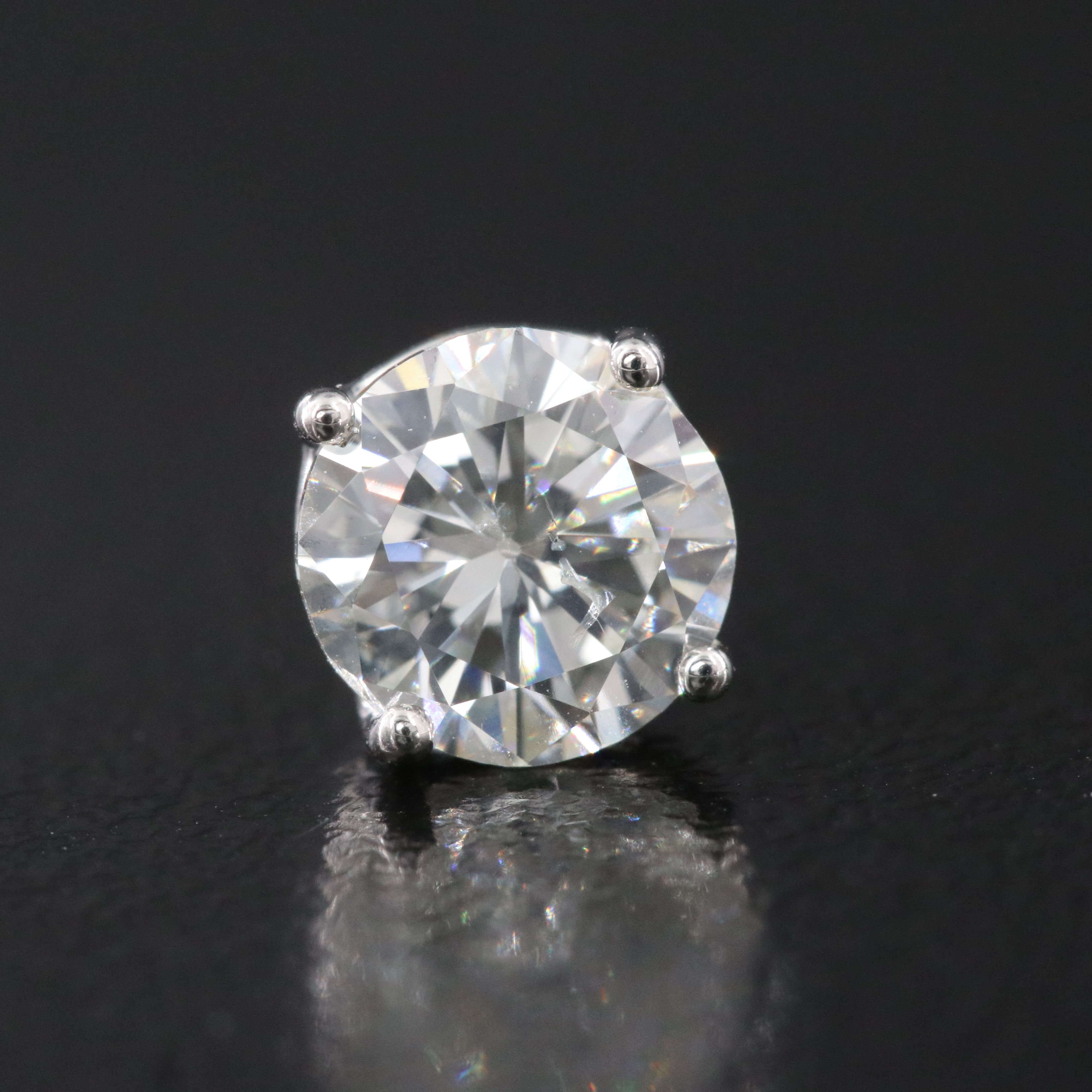 Platinum 1.94 CTW Diamond Stud Earrings with GIA eReports