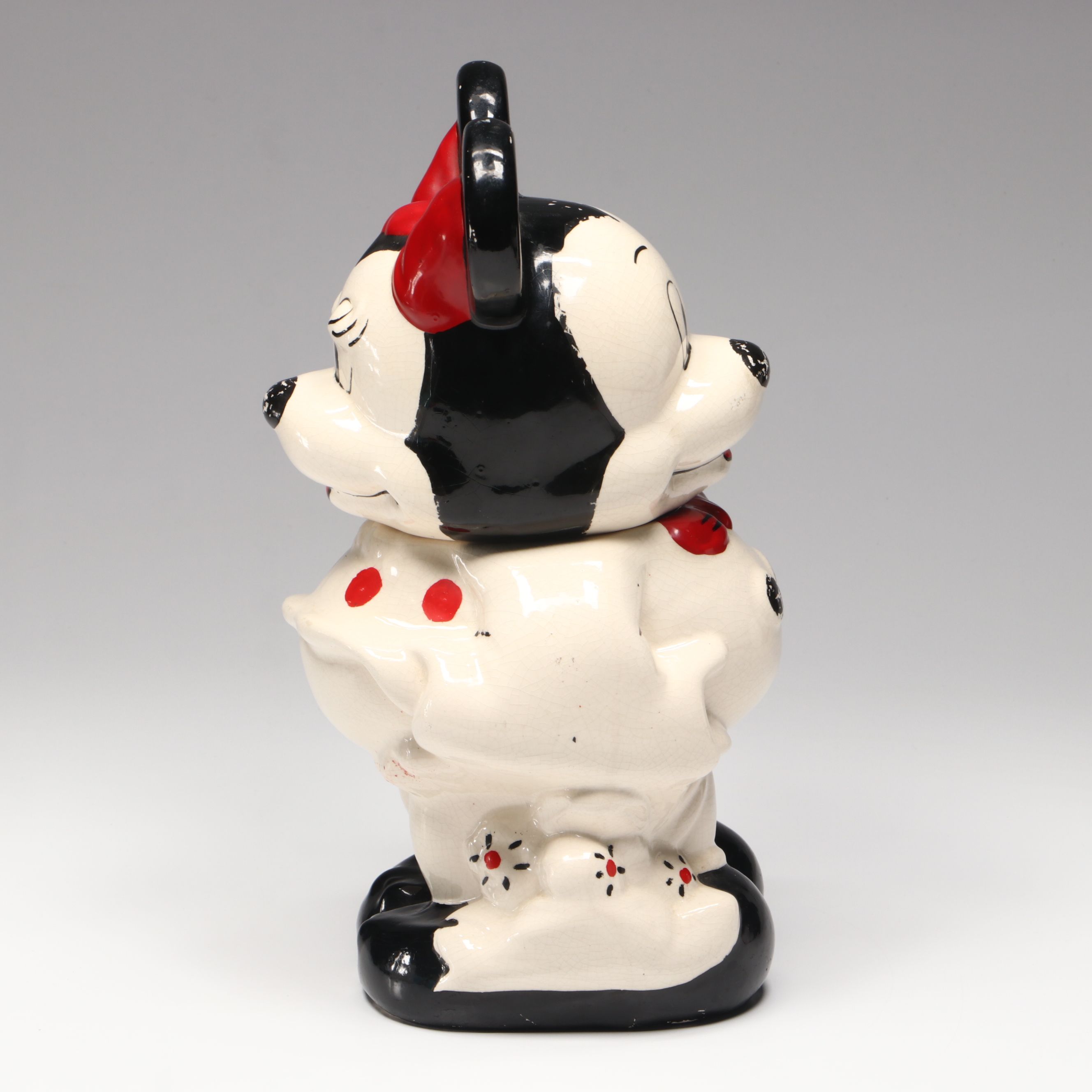 Mickey and Minnie Mouse Turnabout Style Ceramic Cookie Jar