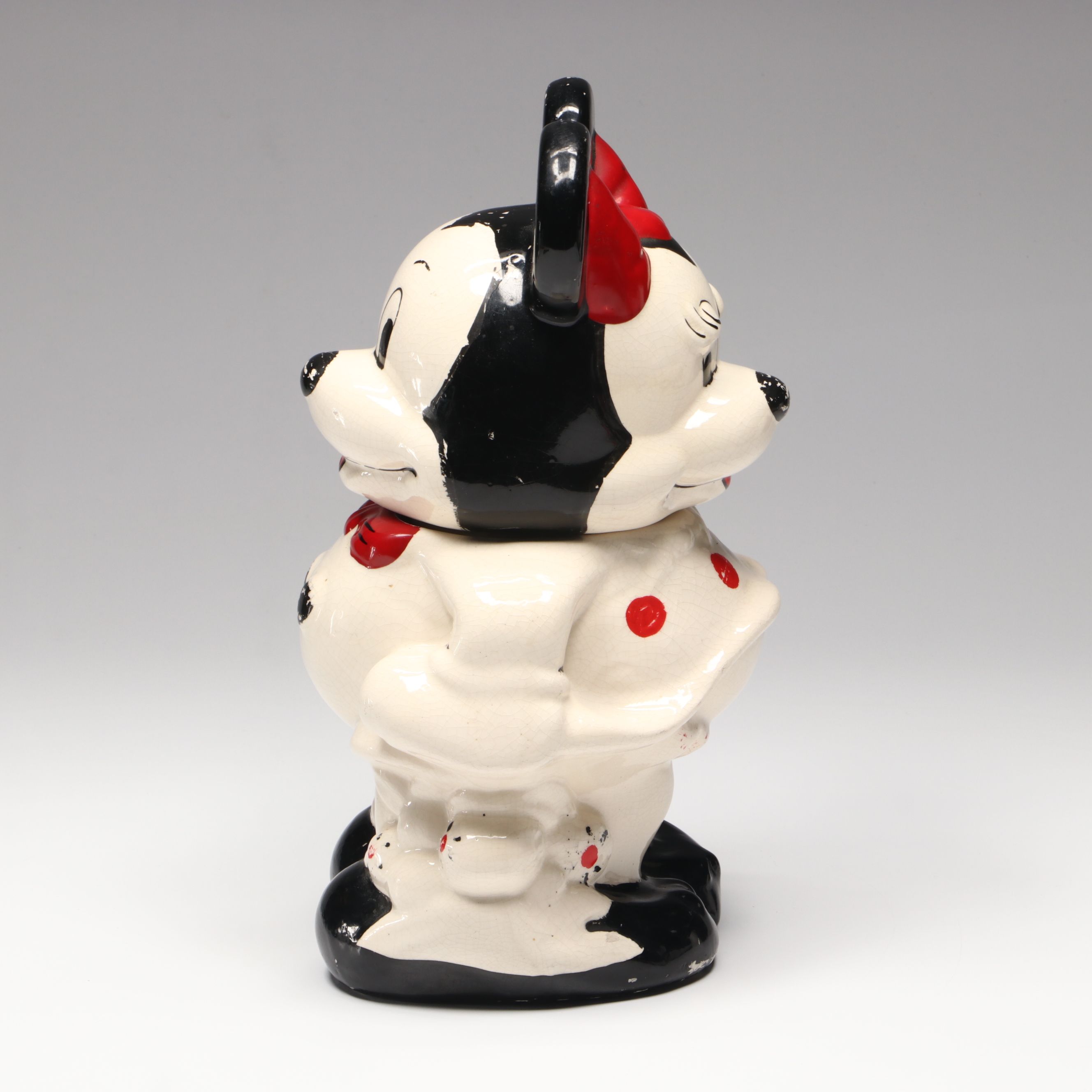 Mickey and Minnie Mouse Turnabout Style Ceramic Cookie Jar