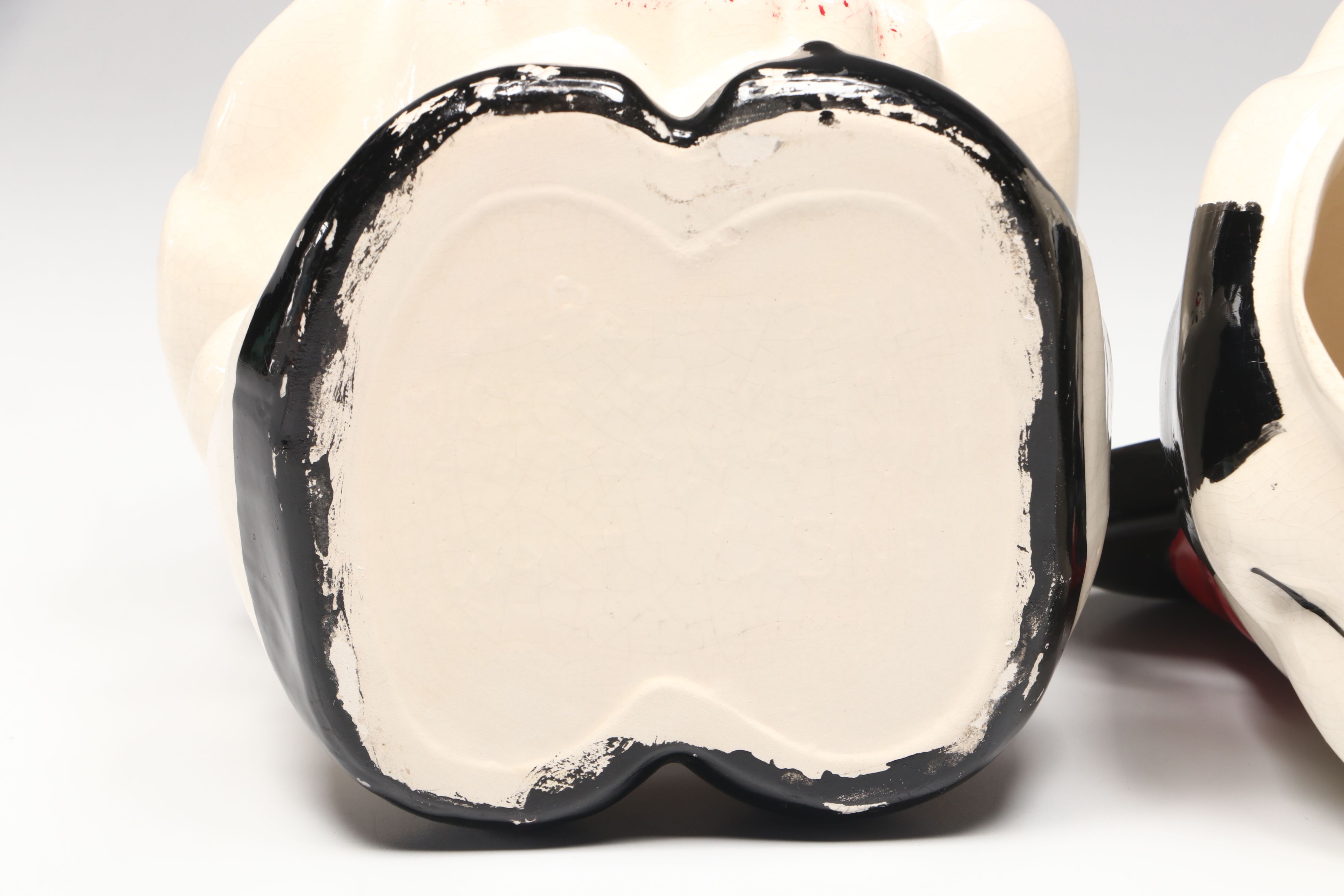 Mickey and Minnie Mouse Turnabout Style Ceramic Cookie Jar