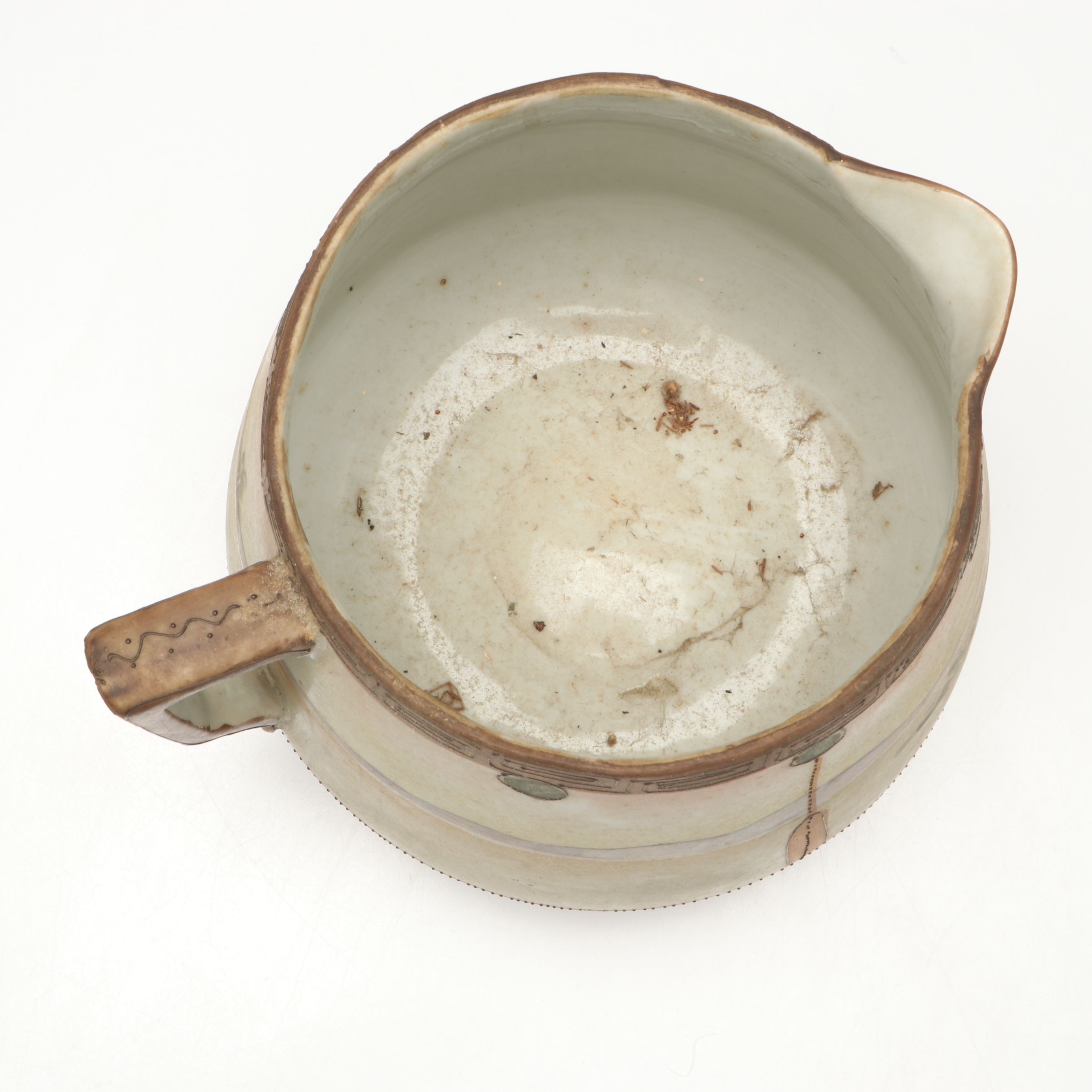 Japanese Export Hand-Painted Porcelain Landscape Pitcher, Early 20th Century